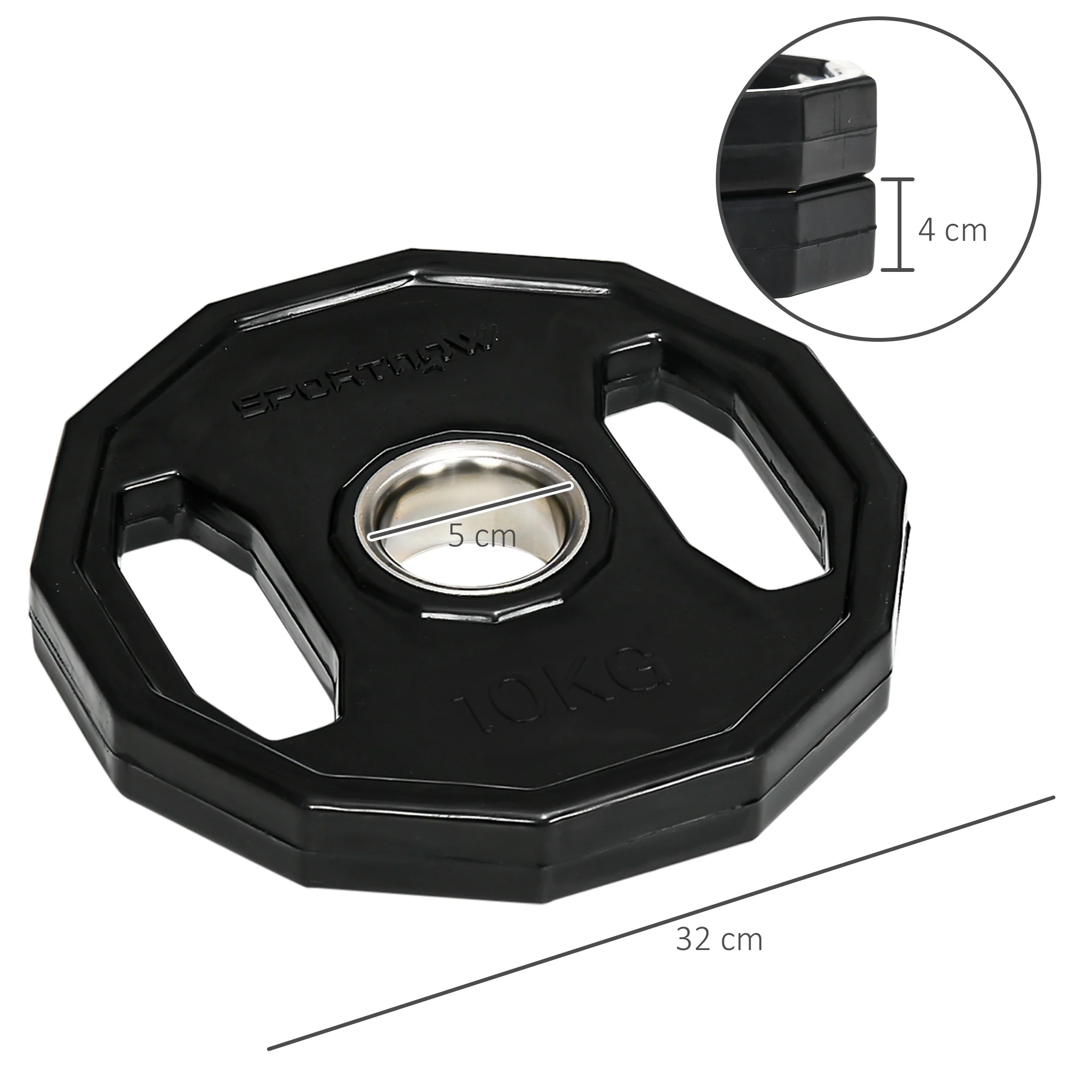 SPORTNOW Olympic Weight Plates Set With 2inch - 5cm Holes For Home Gym - Image 14