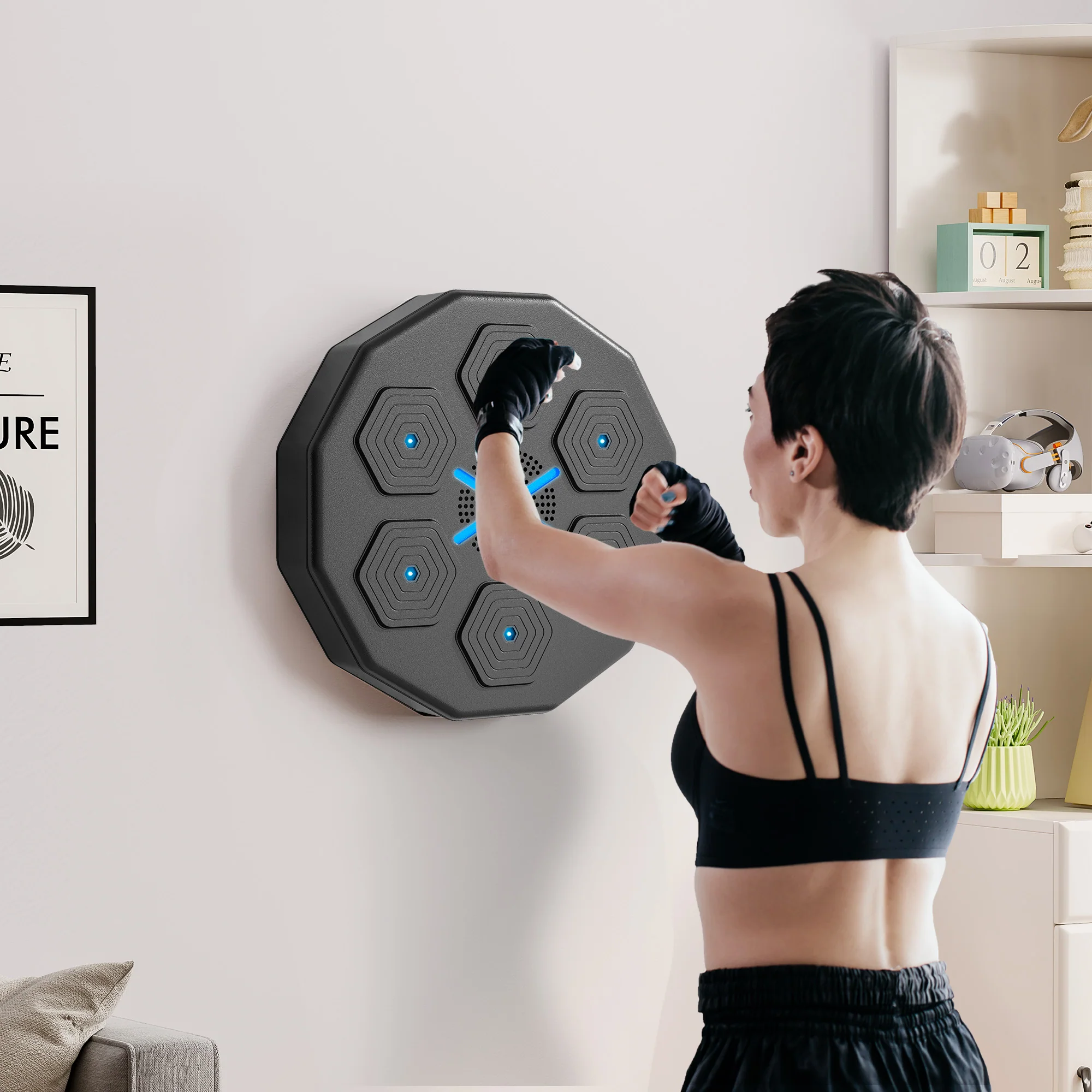 SPORTNOW Smart Music Boxing Machine with Bluetooth Connection and LED Light - Image 2