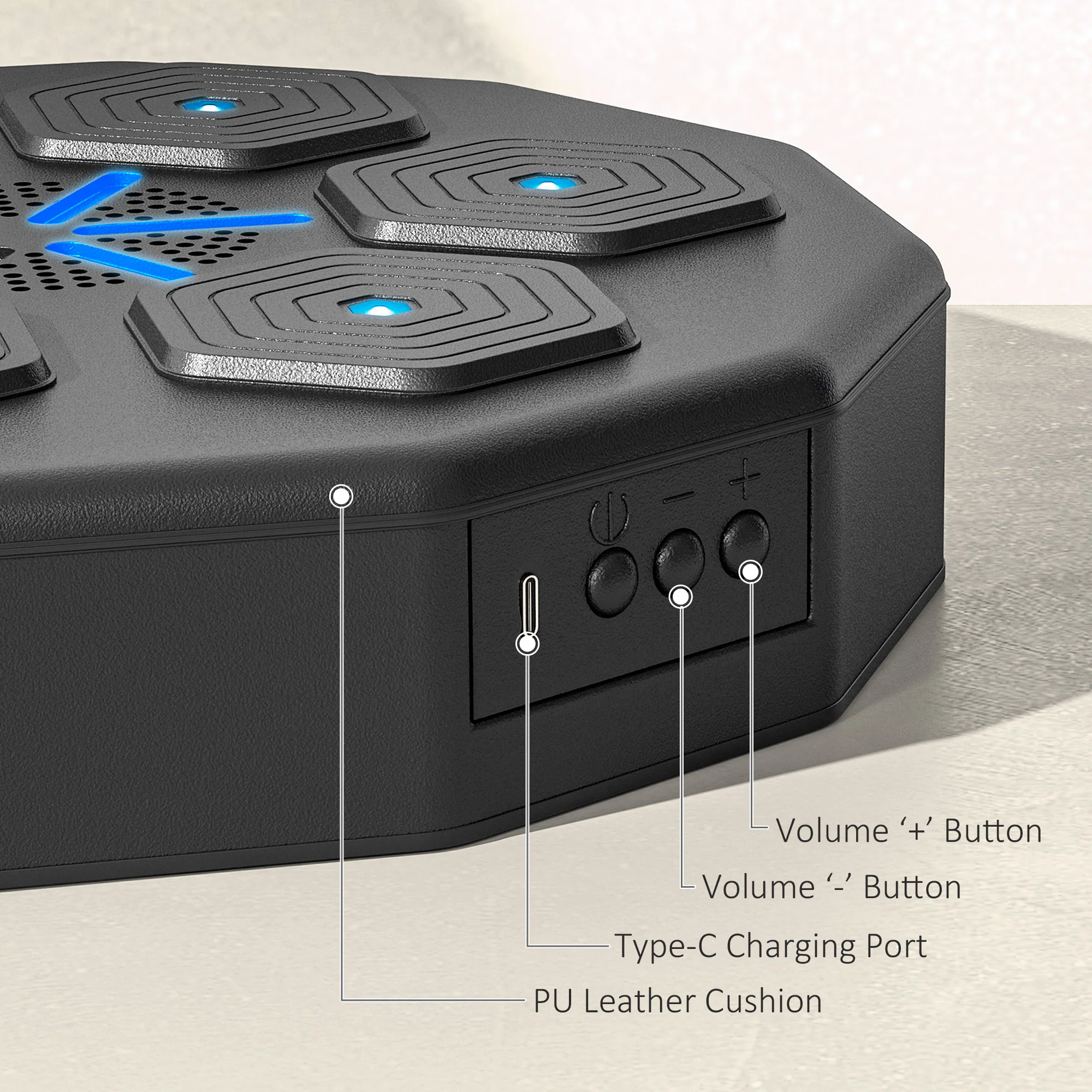 SPORTNOW Smart Music Boxing Machine with Bluetooth Connection and LED Light - Image 6