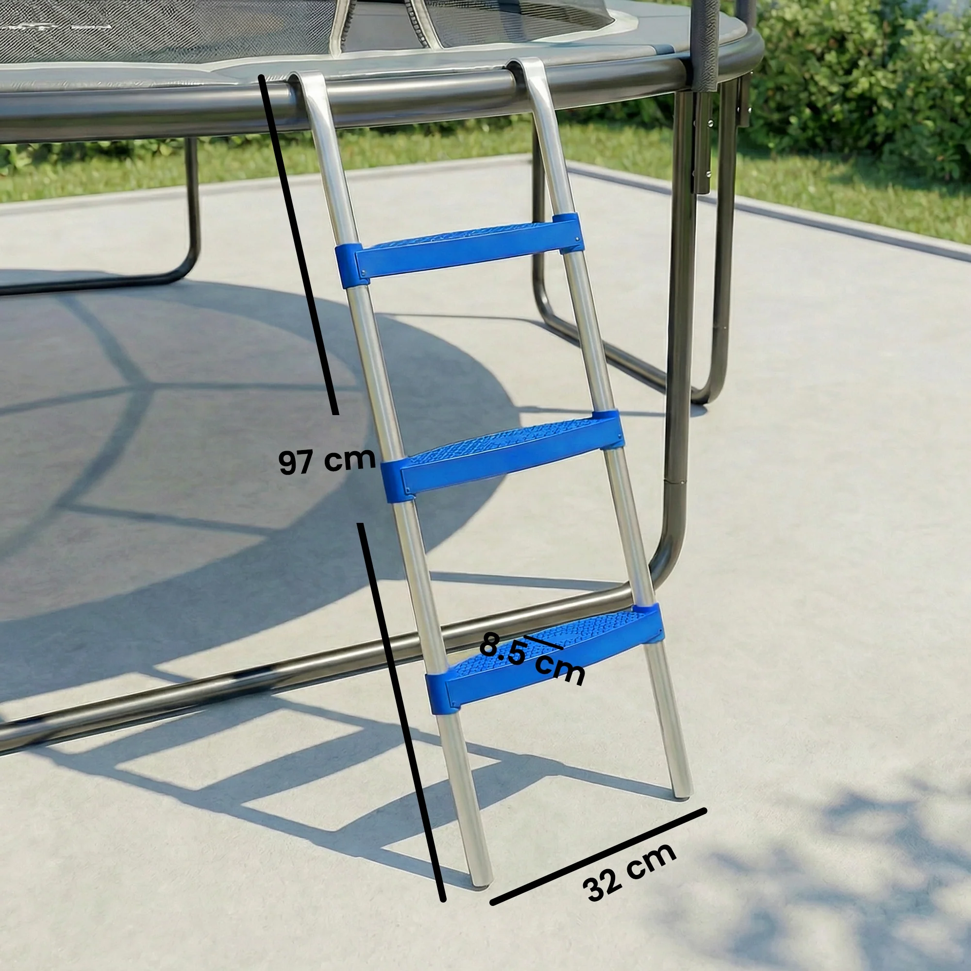 SPORTNOW Trampoline Ladder with Horizontal Wide Steps, Blue - Image 14