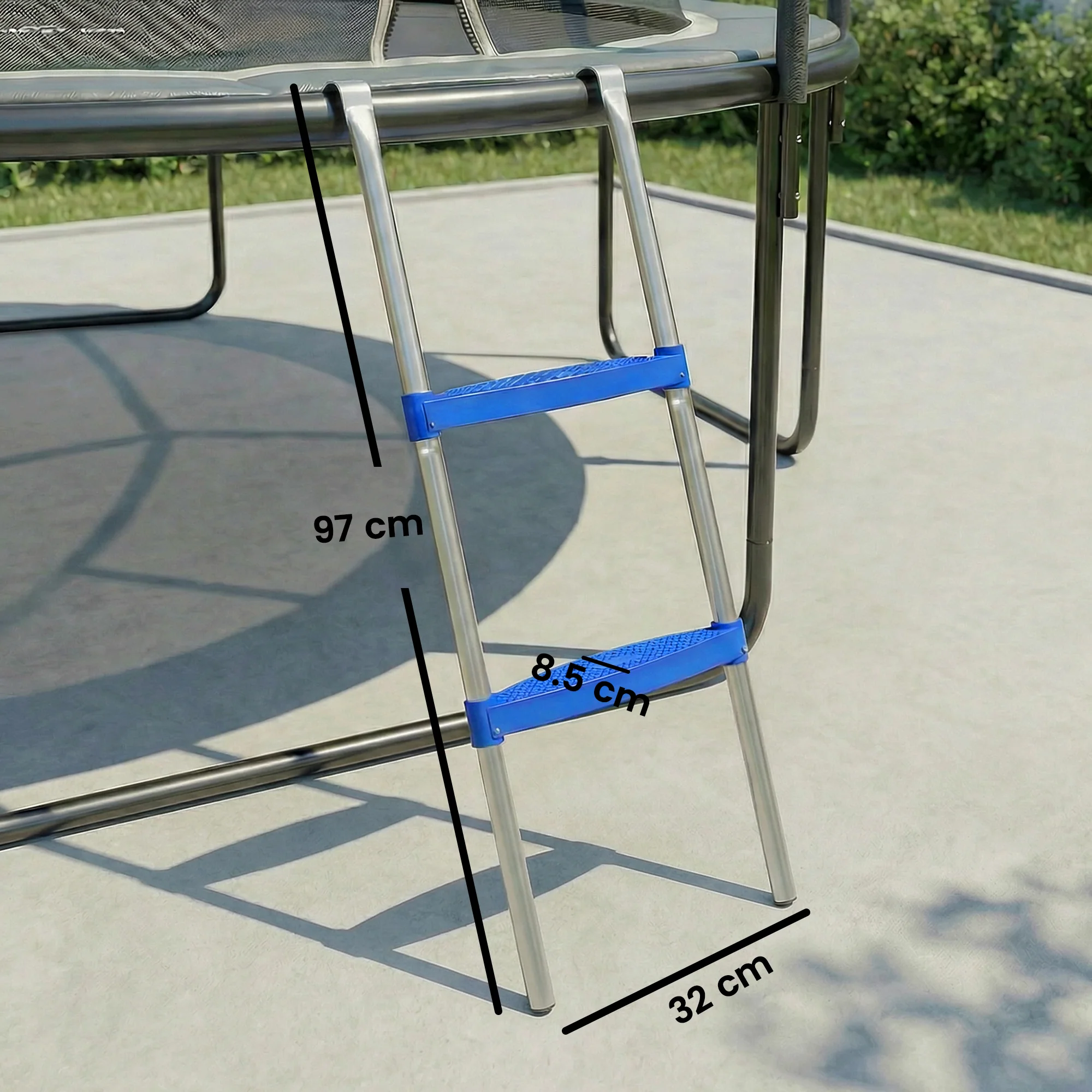 SPORTNOW Trampoline Ladder with Horizontal Wide Steps, Blue - Image 5