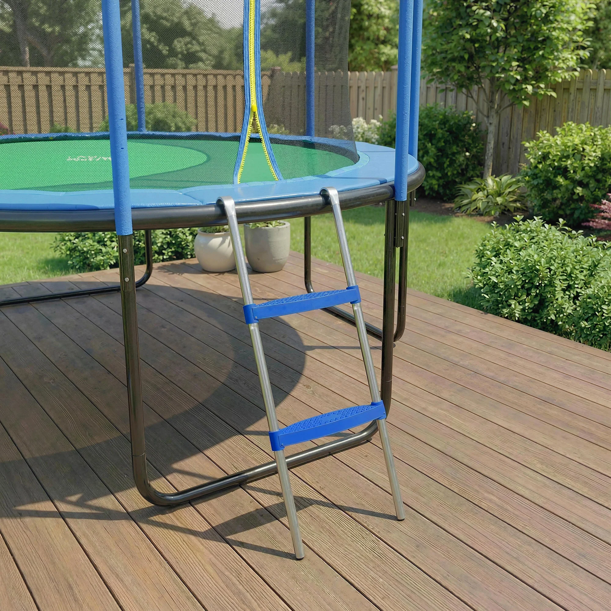 SPORTNOW Trampoline Ladder with Horizontal Wide Steps, Blue - Image 8