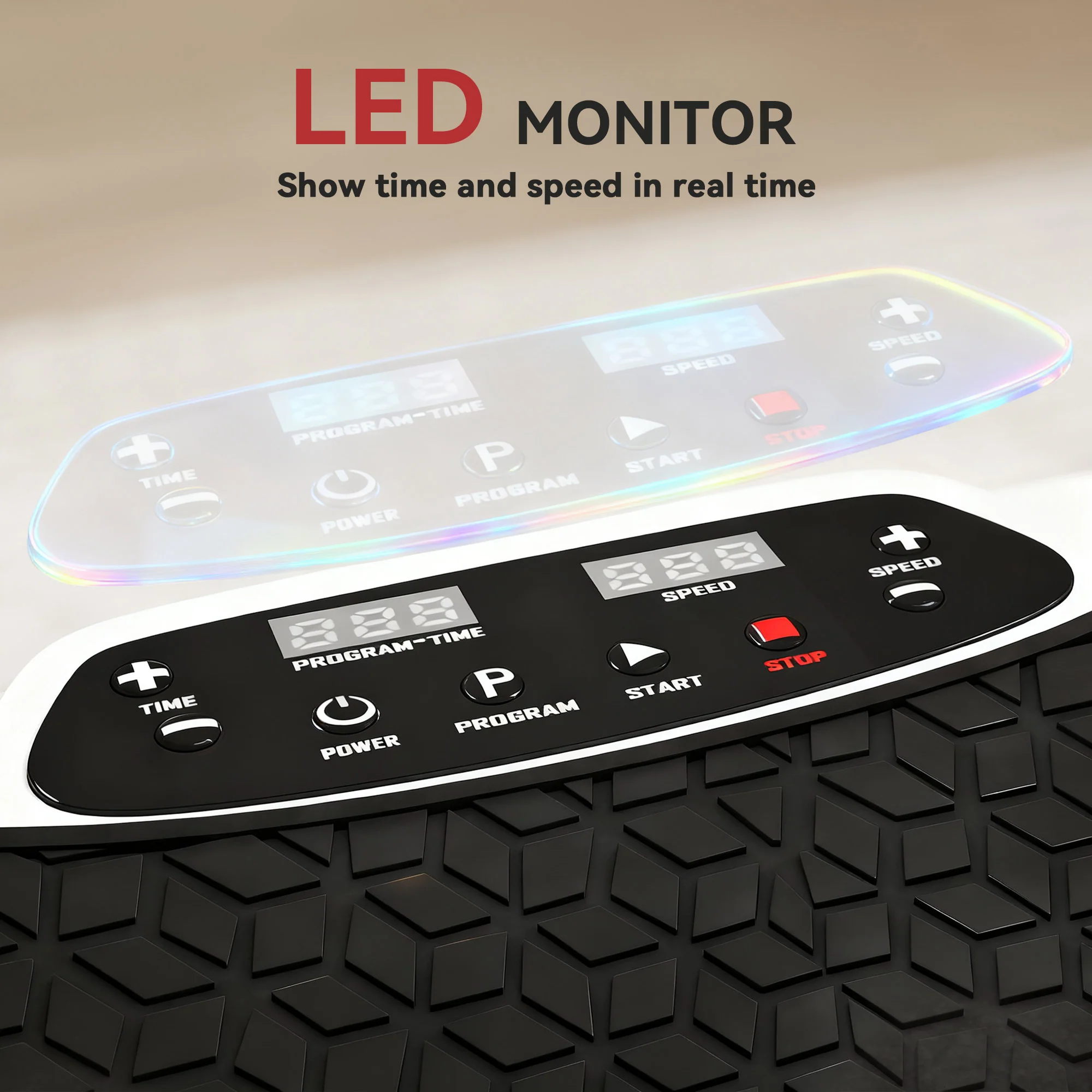 SPORTNOW Vibration Plate with Adjustable Handle, Auto or Manual Speeds - Image 7