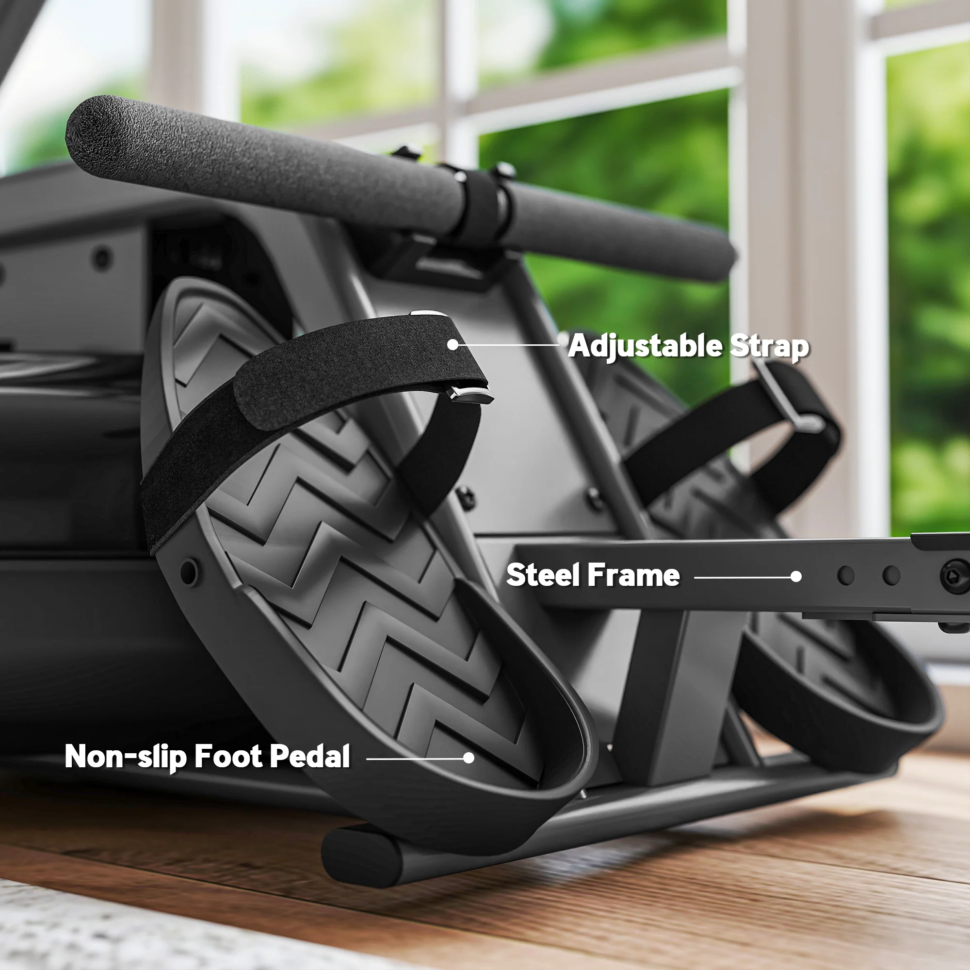 SPORTNOW Water Rowing Machine With Adjustable Resistance, Vertical Storage - Image 9