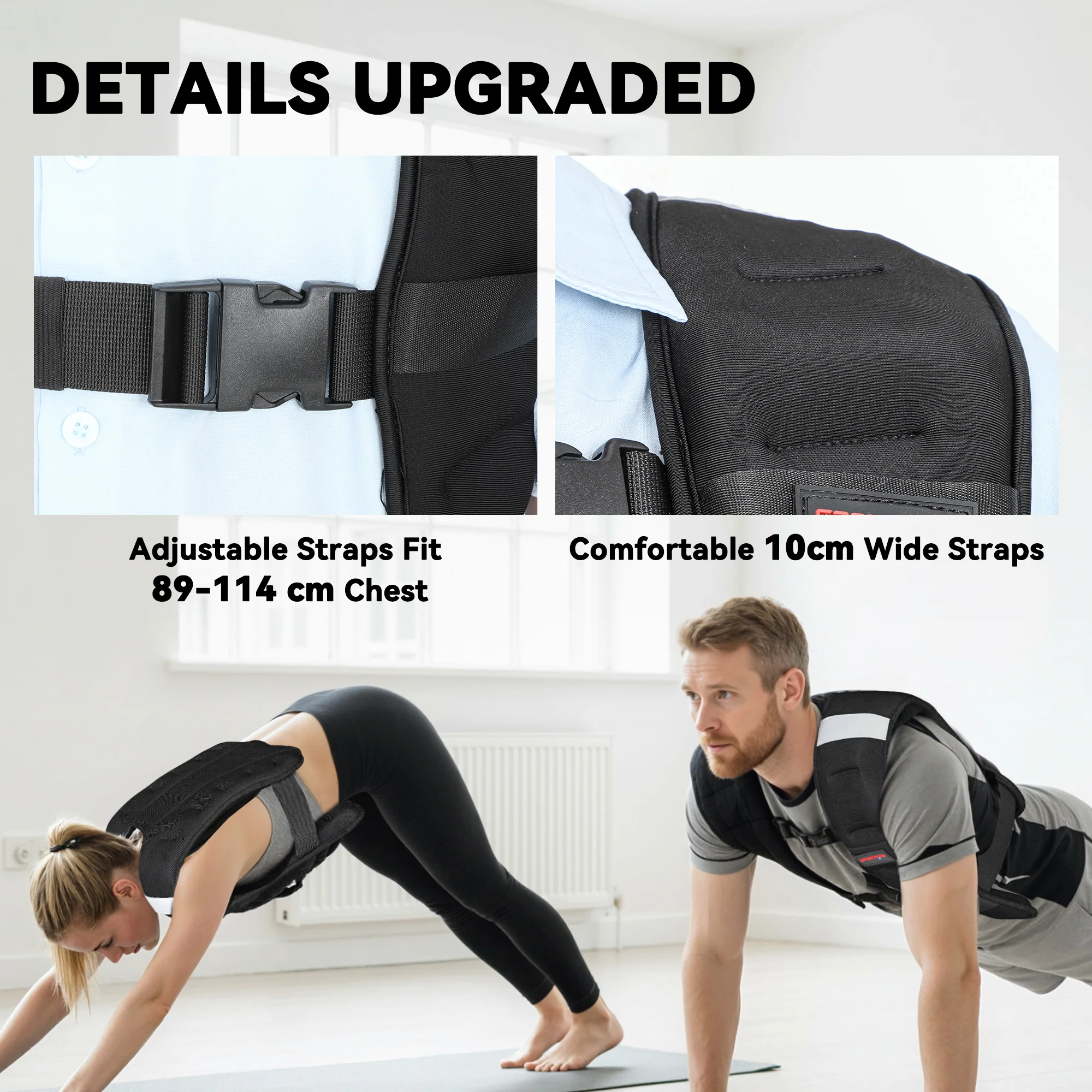 SPORTNOW Weighted Vest With Adjustable Straps And Reflective Strips - Image 13