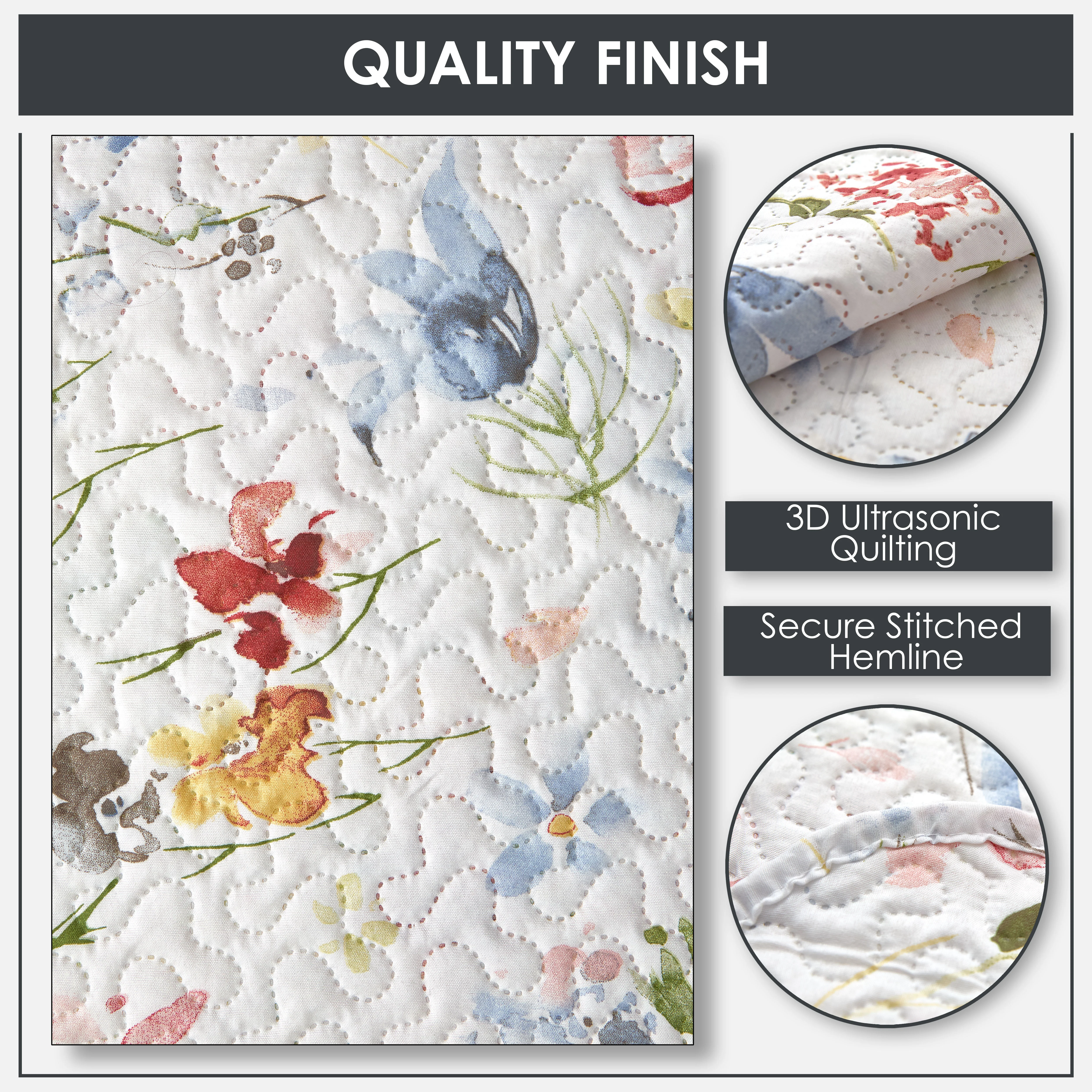 Spring - Quilted Patchwork Bedspread Set - Double - Image 3