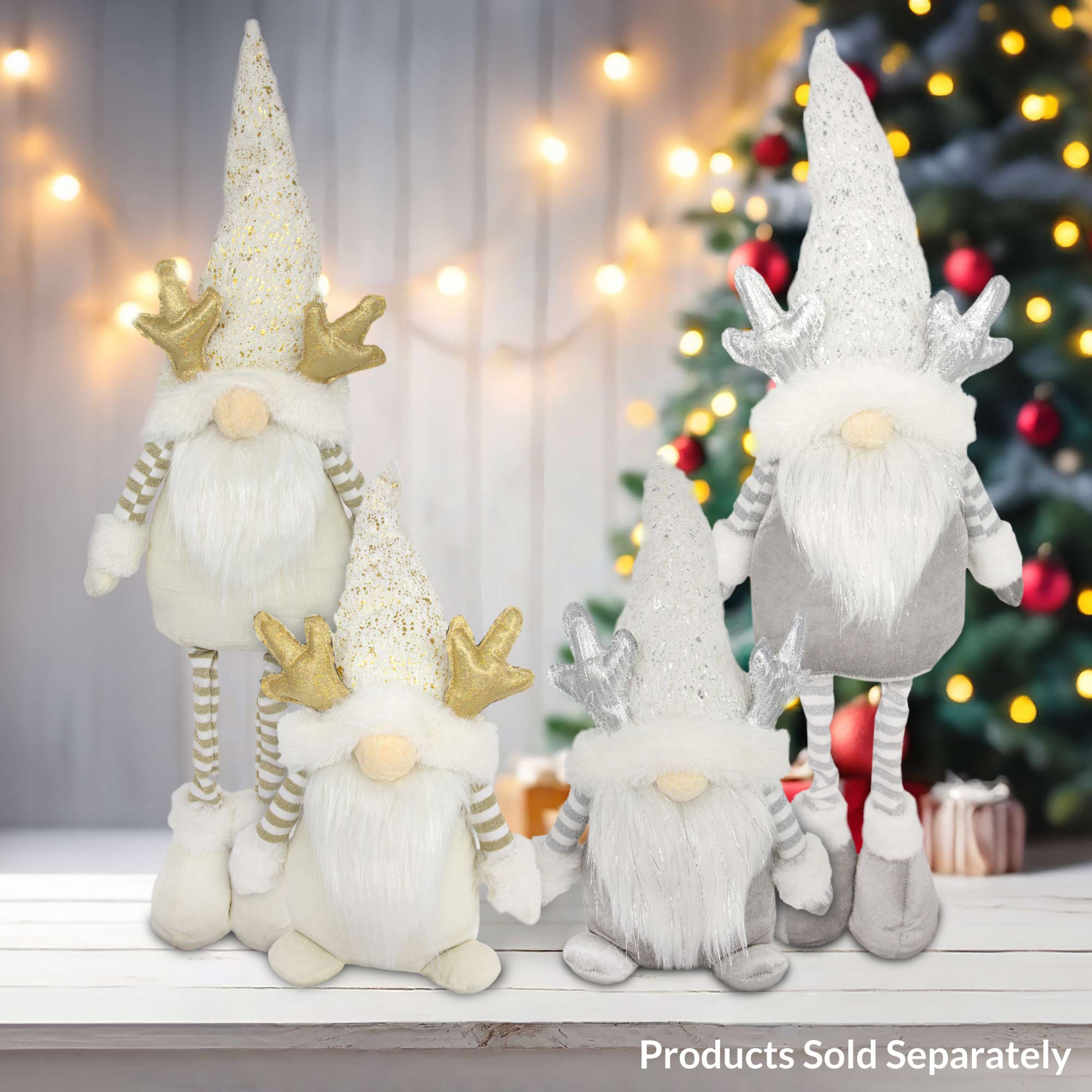 Standing Santa Gonk With Antlers - Cream - Image 3