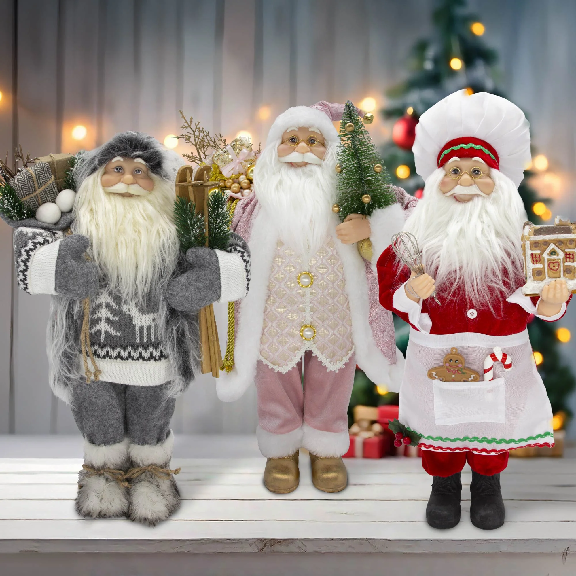 Standing Santa Small - Pink - Image 4