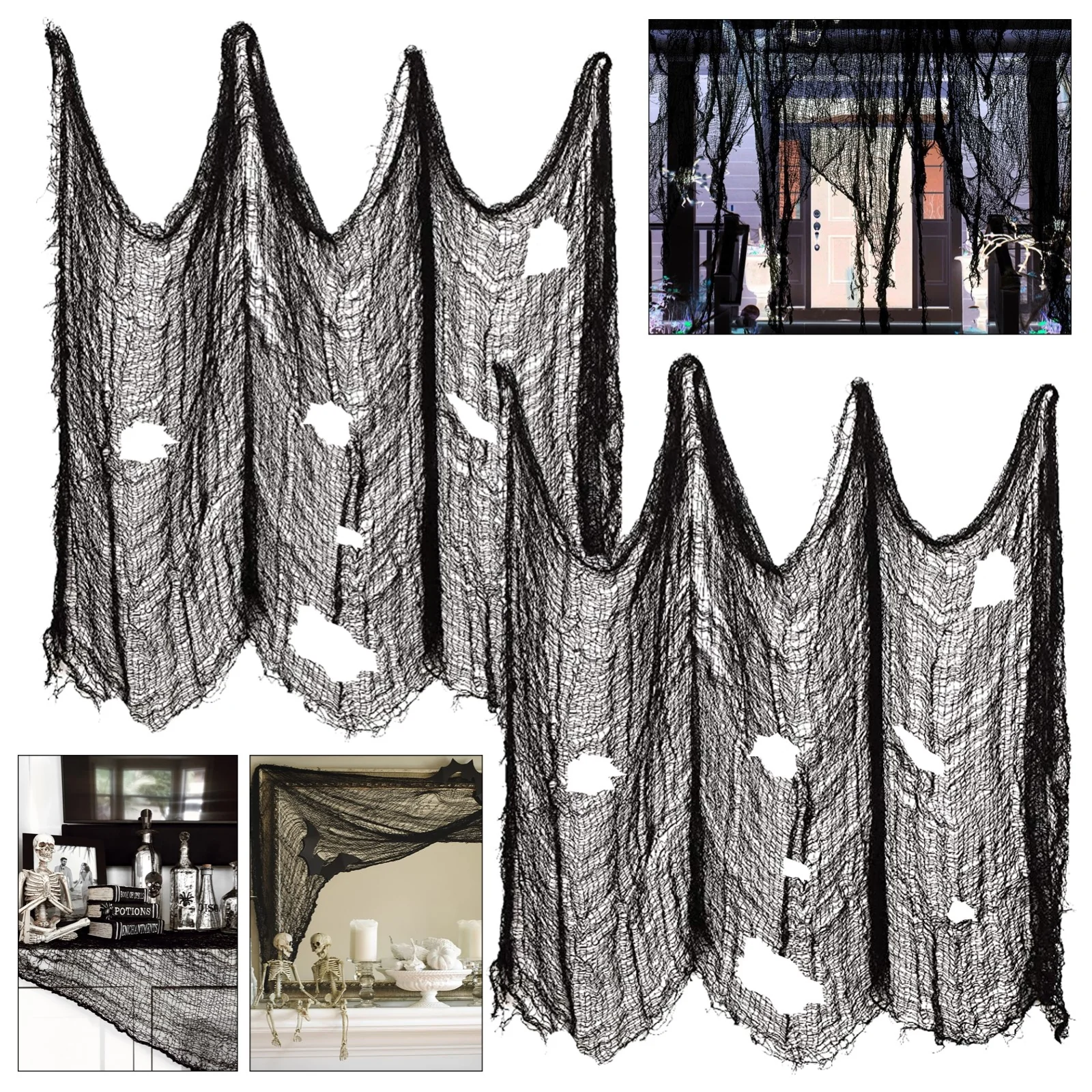 Stretchable Black Halloween Gauze Decoration - Image 3