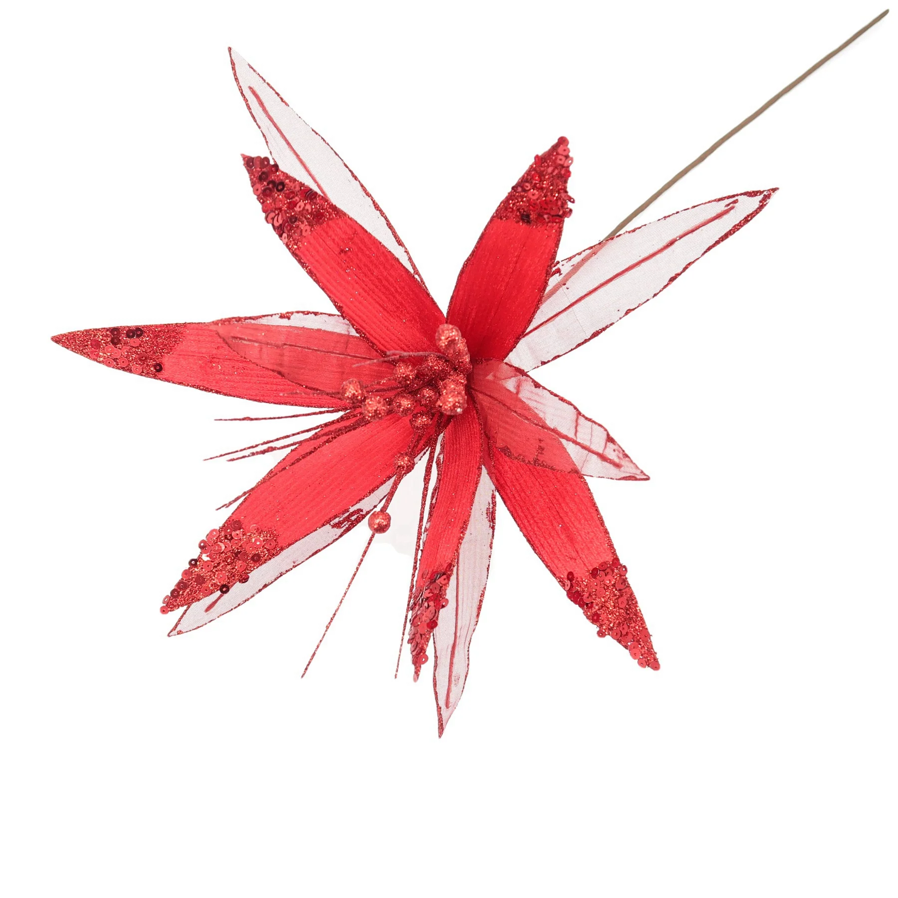 Christmas Sparkle Super Flower Decoration Glitter 45cm - Image 8