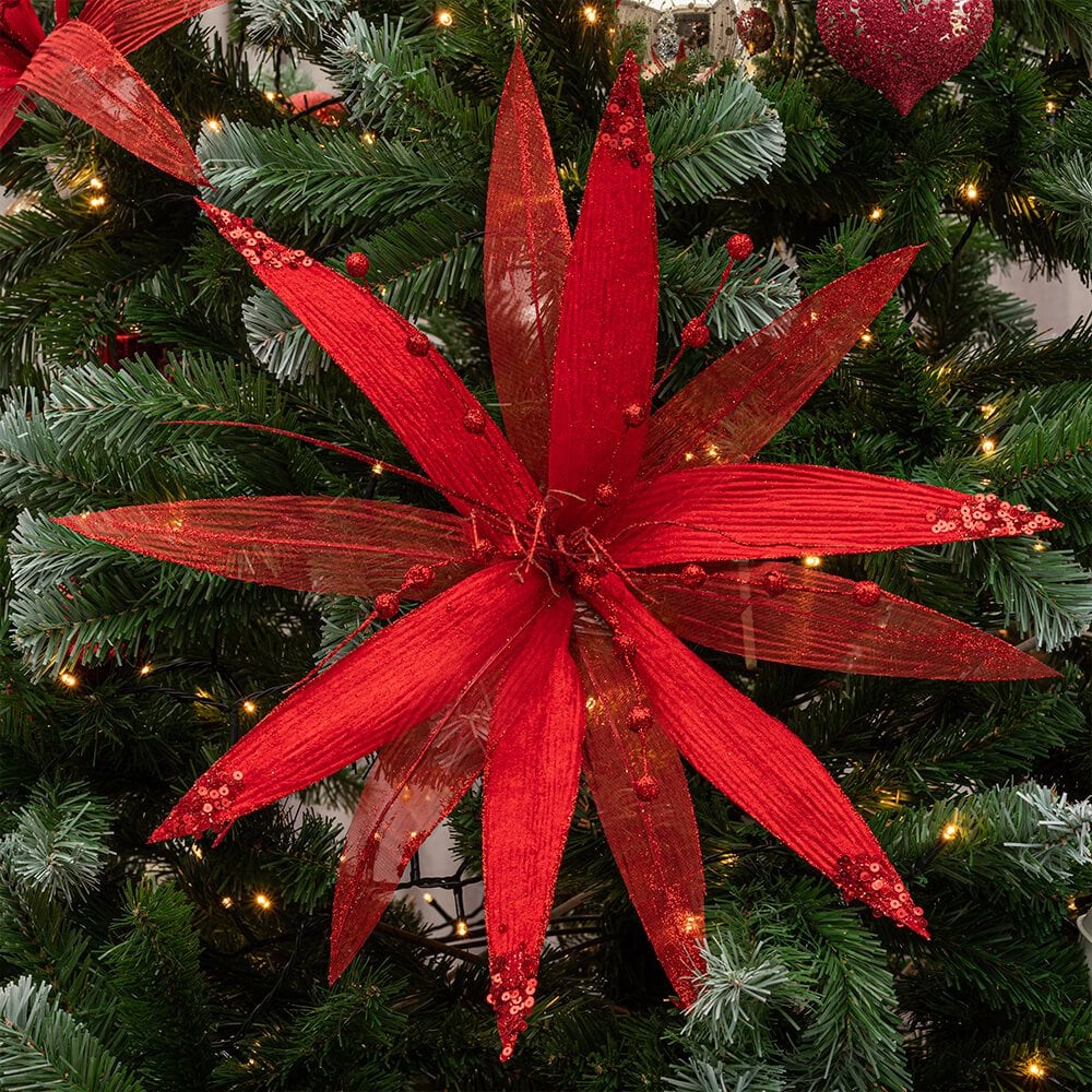 Christmas Sparkle Super Flower Decoration Glitter 45cm - Image 6