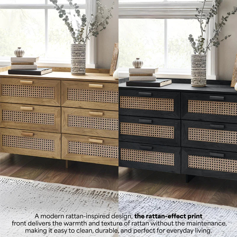 Sydney 6 Drawer Wide Chest - Black Ash - Image 8