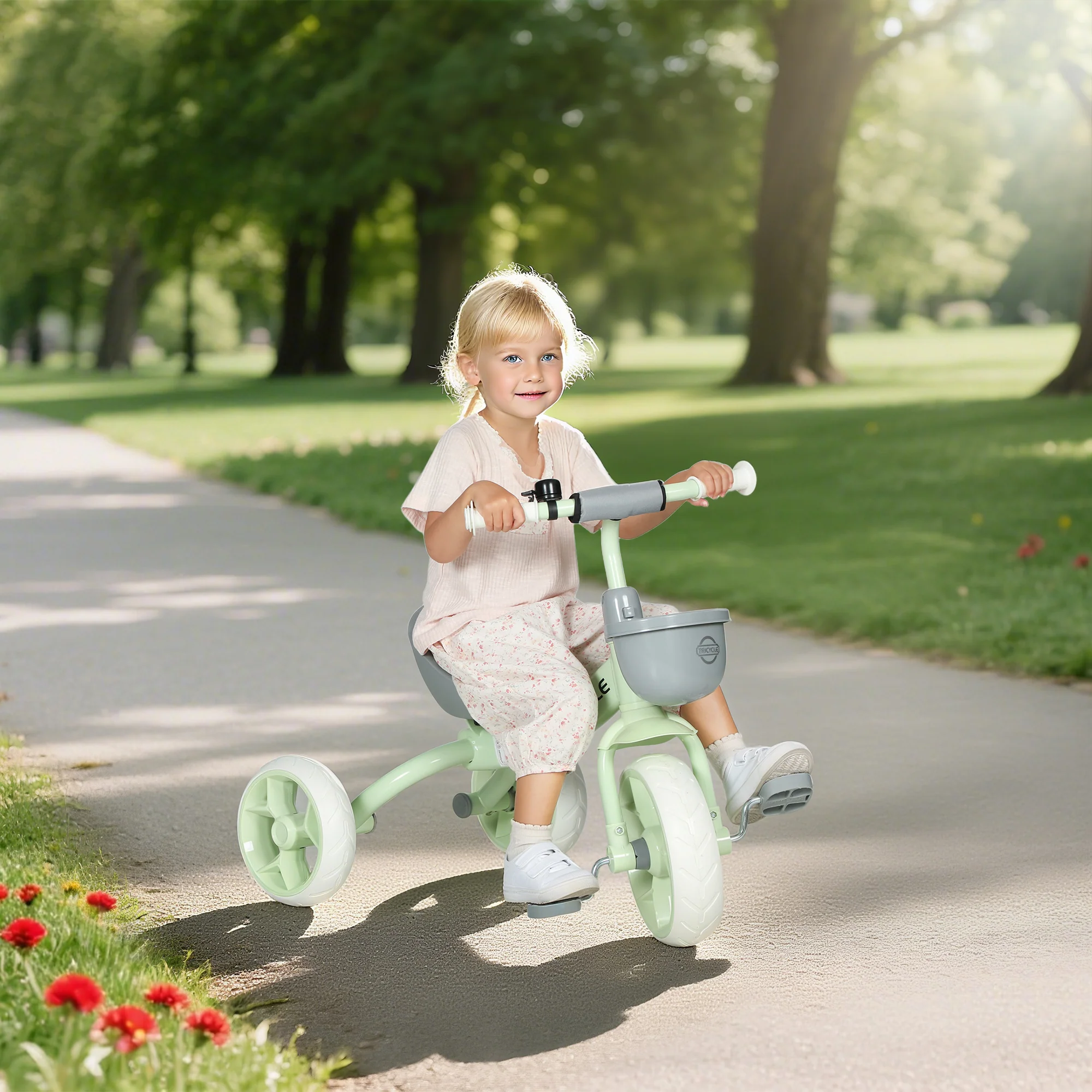 Toddler Tricycle With Front Basket For Ages 2-5 Years Boys And Girls - Image 2