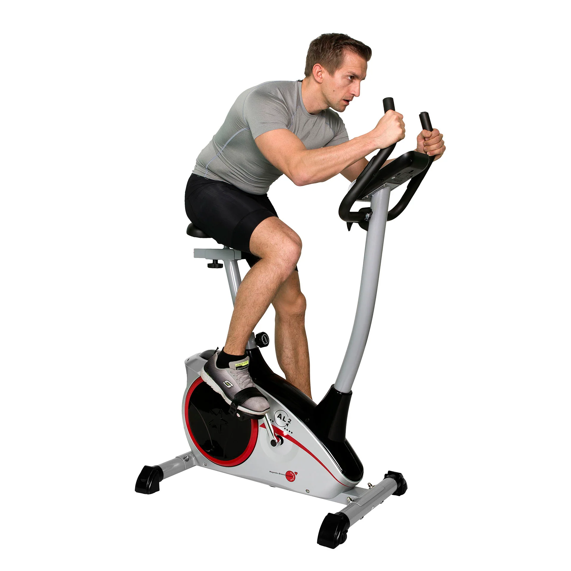 TopSports Exercise Bike Ergometer AL 2 Silver - Image 3