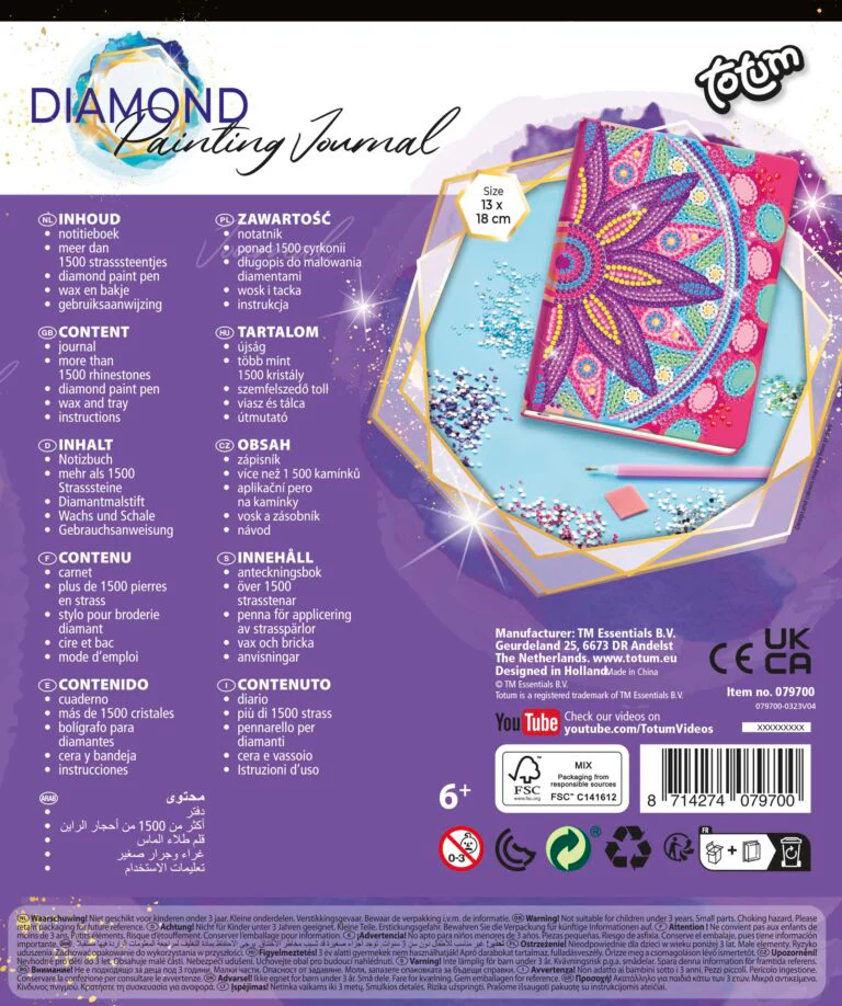 Totum Diamond Paint Notebook Flower Madala Pink - Image 3