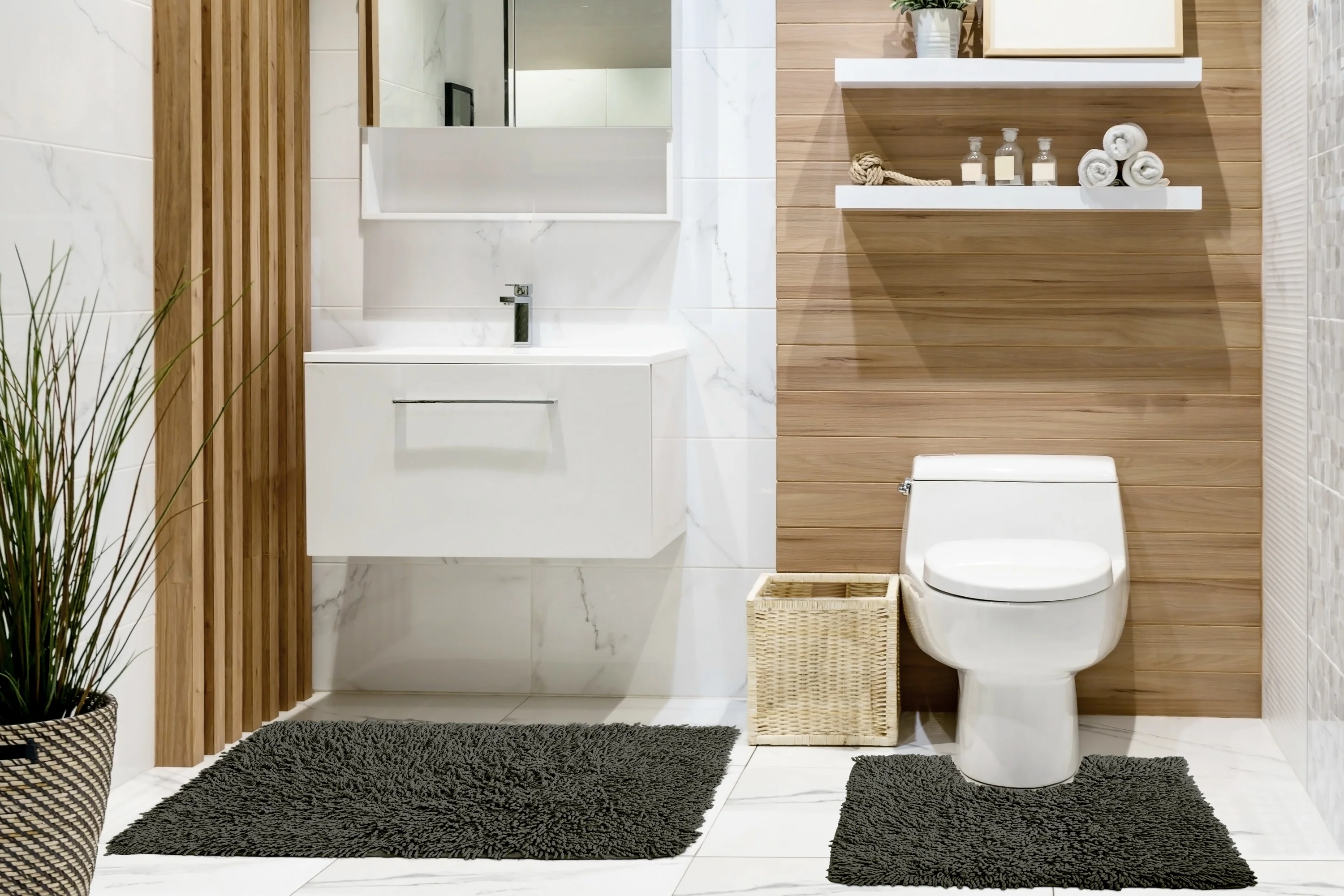 Tumble Twist Pure Cotton 2pc Bath set in Charcoal - Image 2