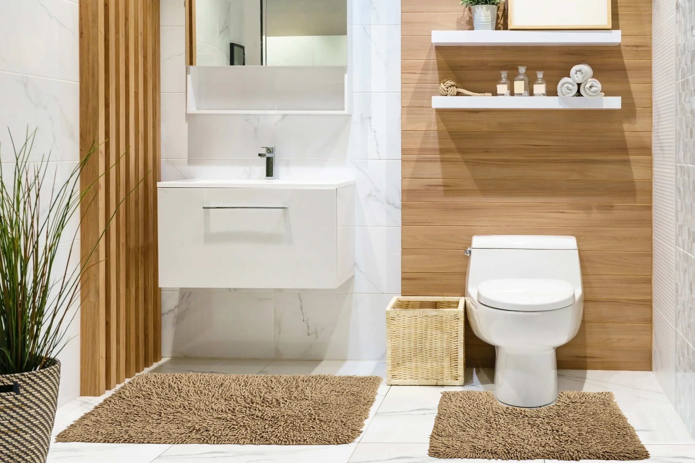 Tumble Twist Pure Cotton 2pc Bath set in Coffee