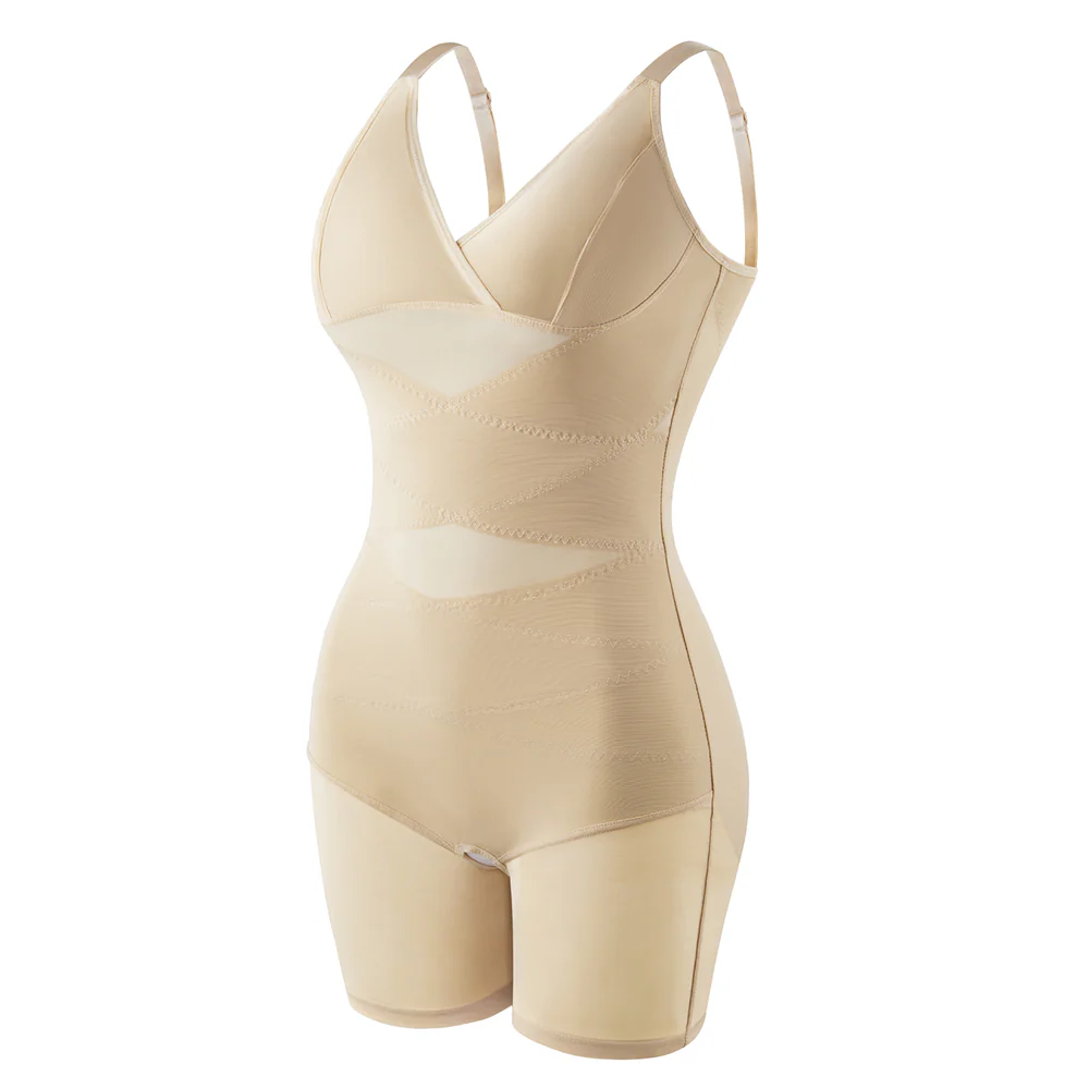 Tummy Control Boyshorts Sculpting Shapewear Mesh Bodysuit - Image 4