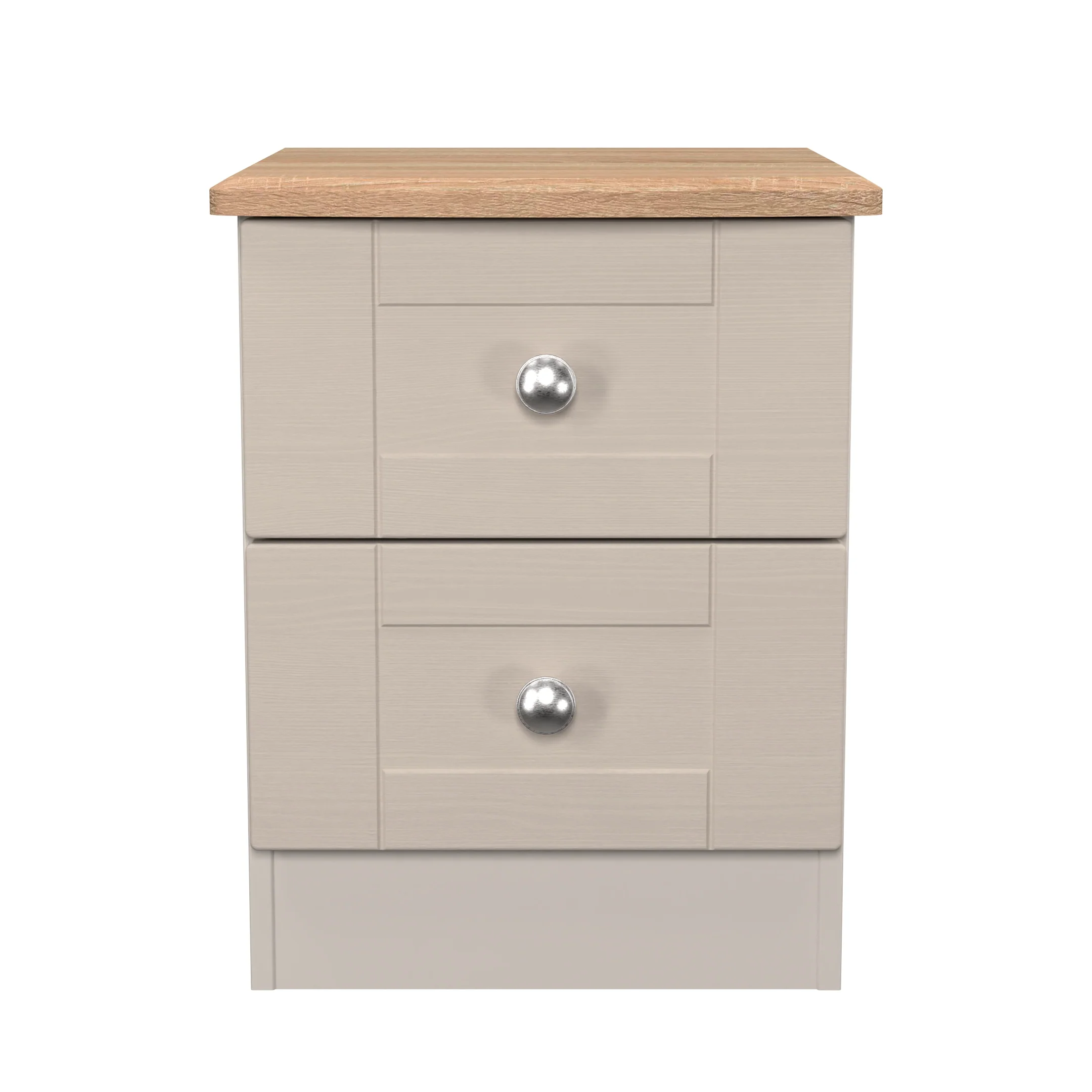 Tutbury Ready Assembled 2 Drawer Bedside Cabinet in Kashmir Ash & Bardolino Oak - Image 2