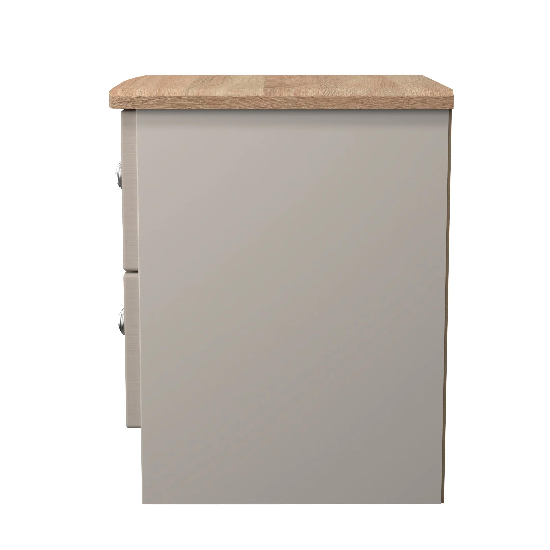 Tutbury Ready Assembled 2 Drawer Bedside Cabinet in Kashmir Ash & Bardolino Oak - Image 3