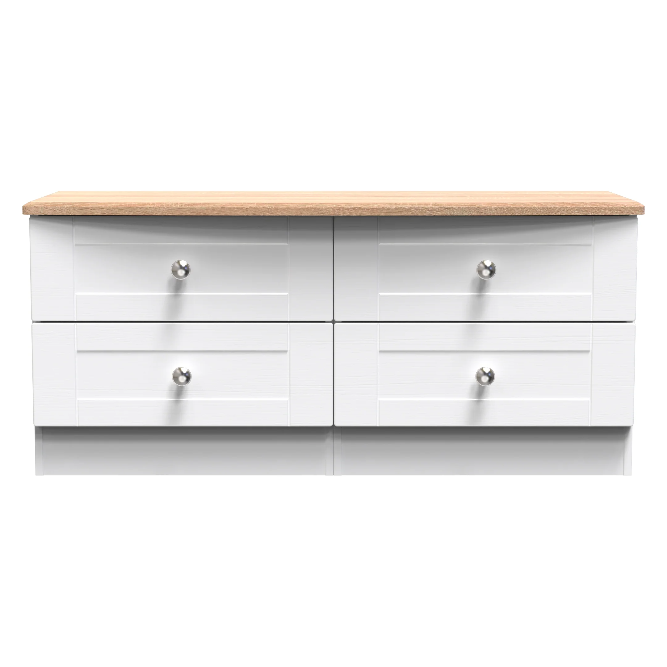 Tutbury Ready Assembled 4 Drawer Bed Box in White Ash & Bardolino Oak - Image 2