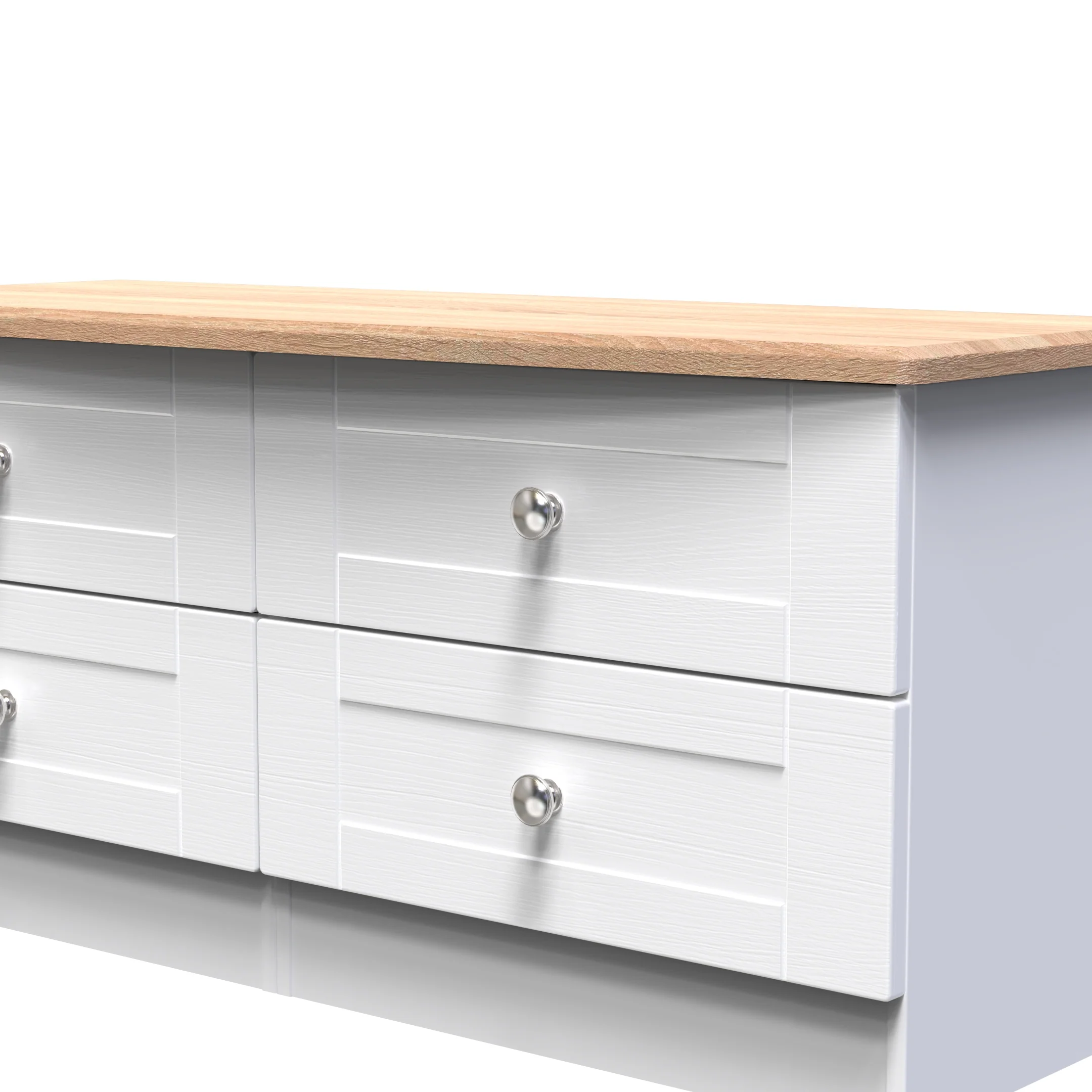 Tutbury Ready Assembled 4 Drawer Bed Box in White Ash & Bardolino Oak - Image 5