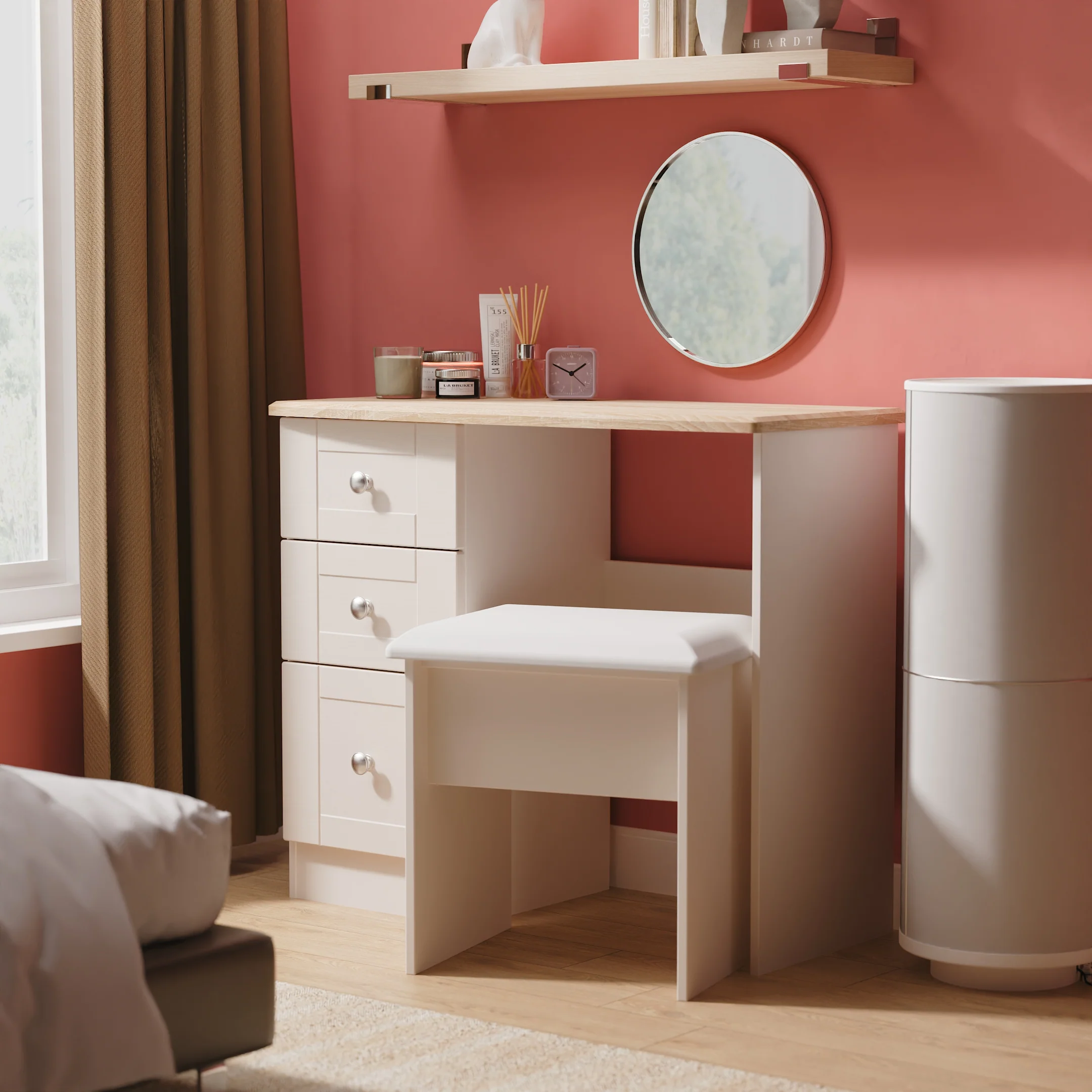 Tutbury Ready Assembled Vanity in Kashmir Ash & Bardolino Oak