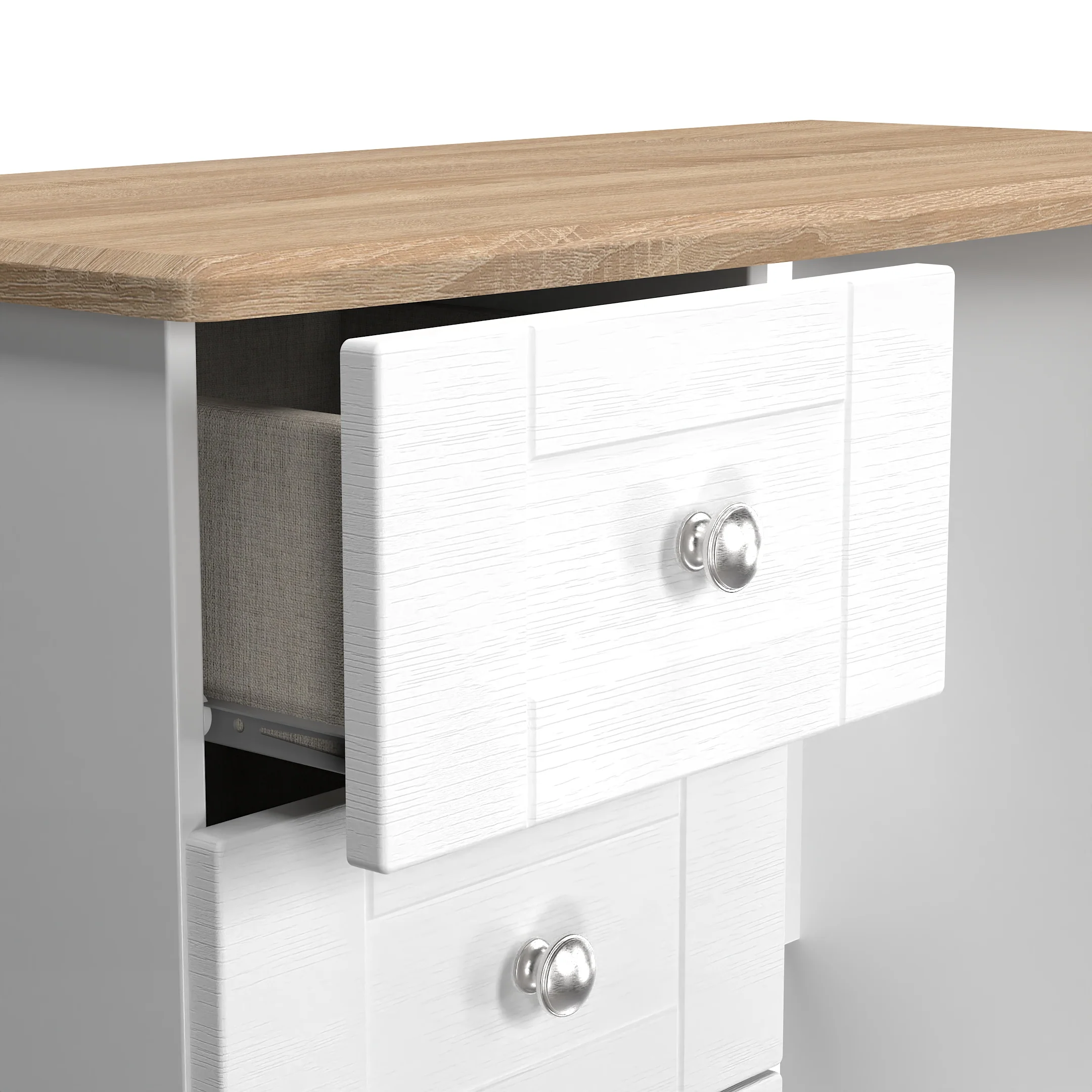 Tutbury Ready Assembled Vanity in White Ash & Bardolino Oak - Image 6