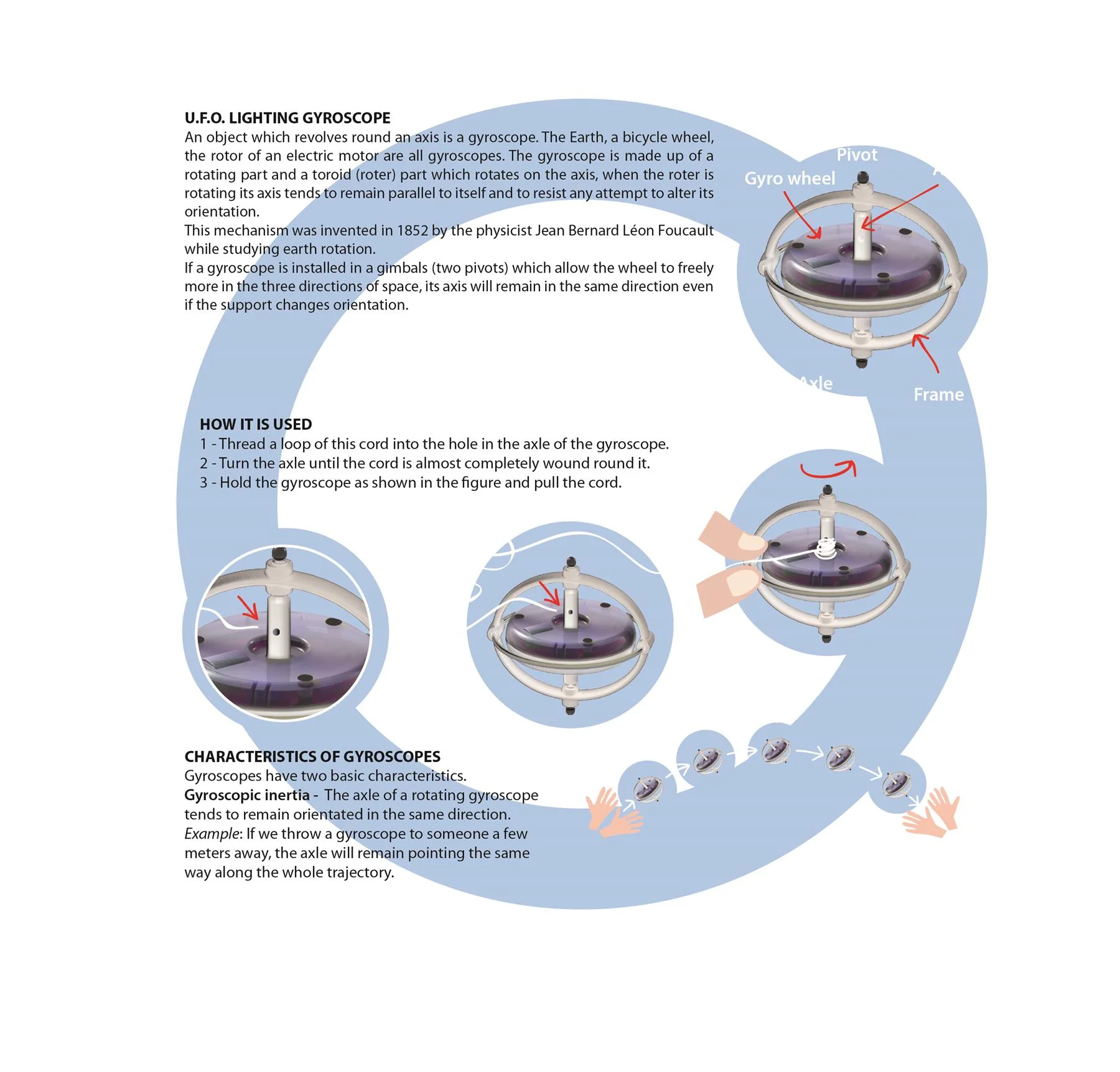 UFO Lighting Gyroscope - Red - Image 2