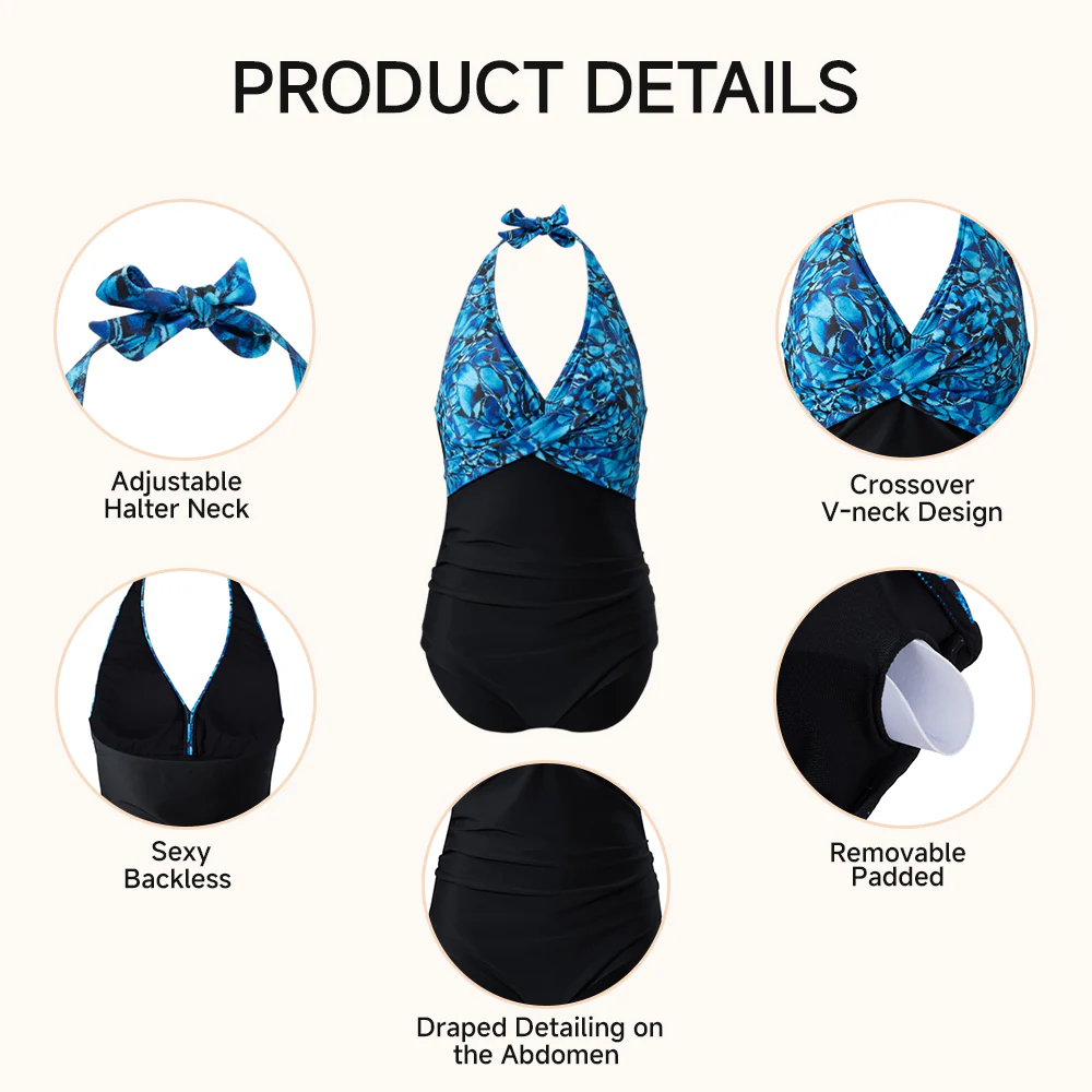 V-Neck One-Piece Swimsuit - Image 6