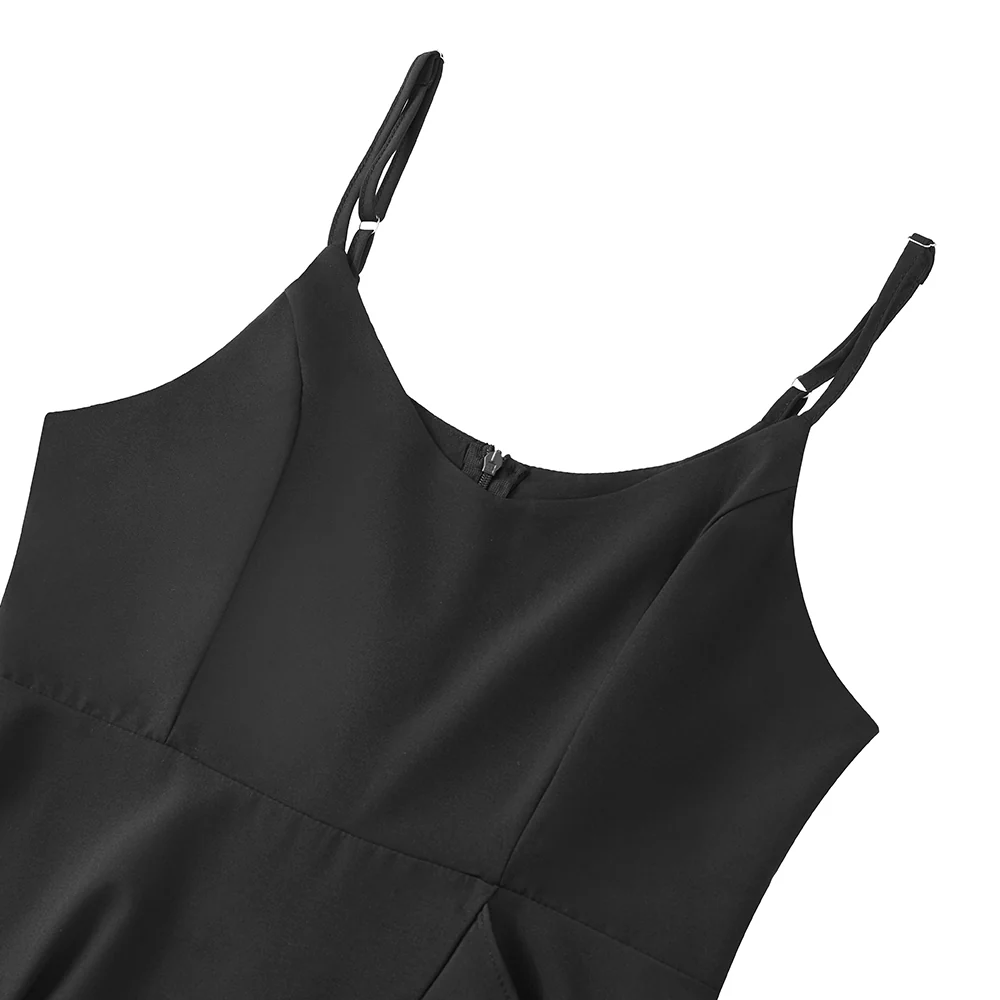 V-neck Sleeveless Dress with Ruffled Hem - Image 5