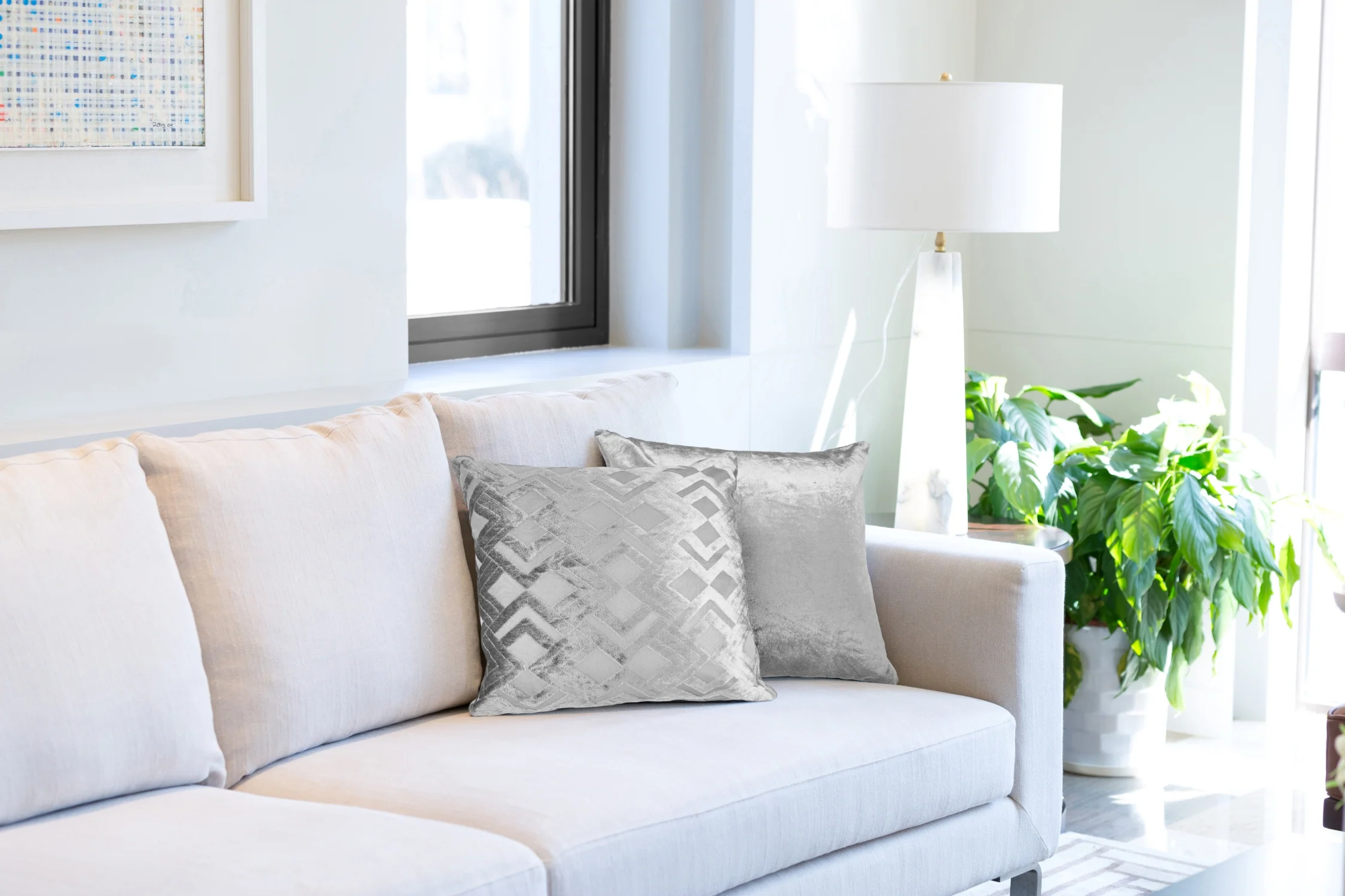 Valencia - Cushion Cover in Silver
