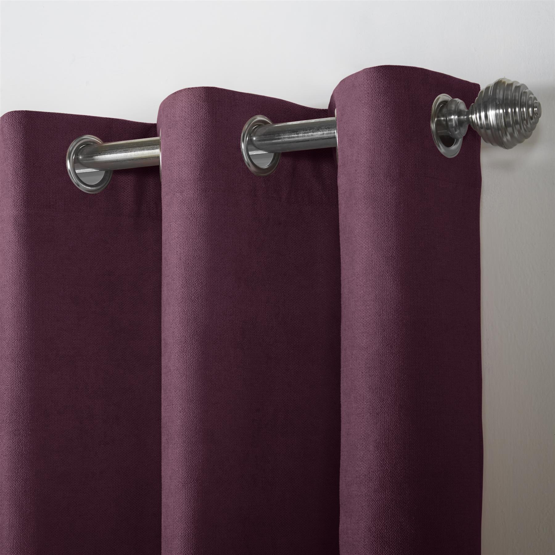 Velvet Chenille Unlined Ring Top Curtains - Image 3