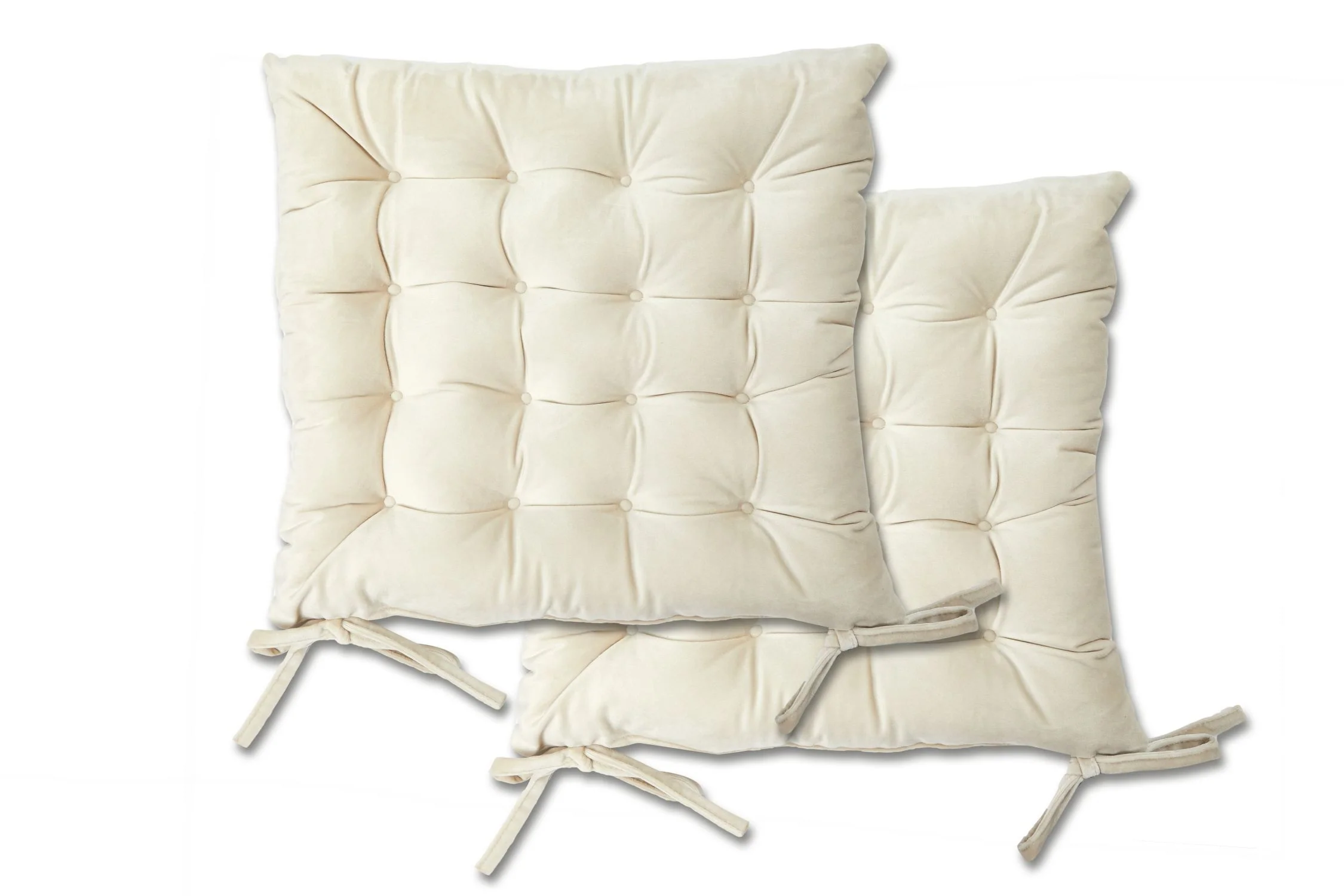 Velvet Holland Luxury Seat Pad in Cream - Image 2