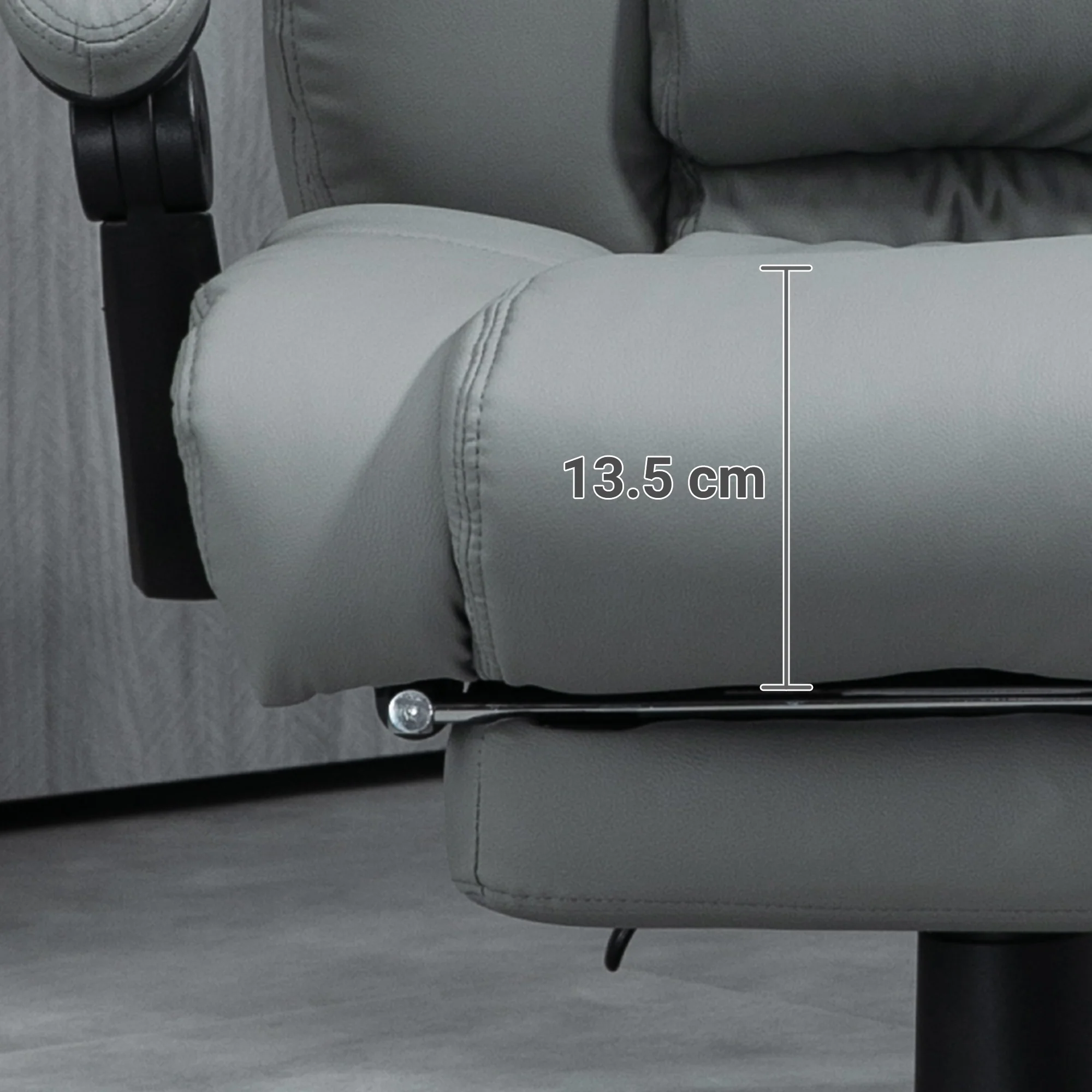 Vinsetto Executive Home Office Chair High Back Recliner, with Foot Rest, Grey - Image 8