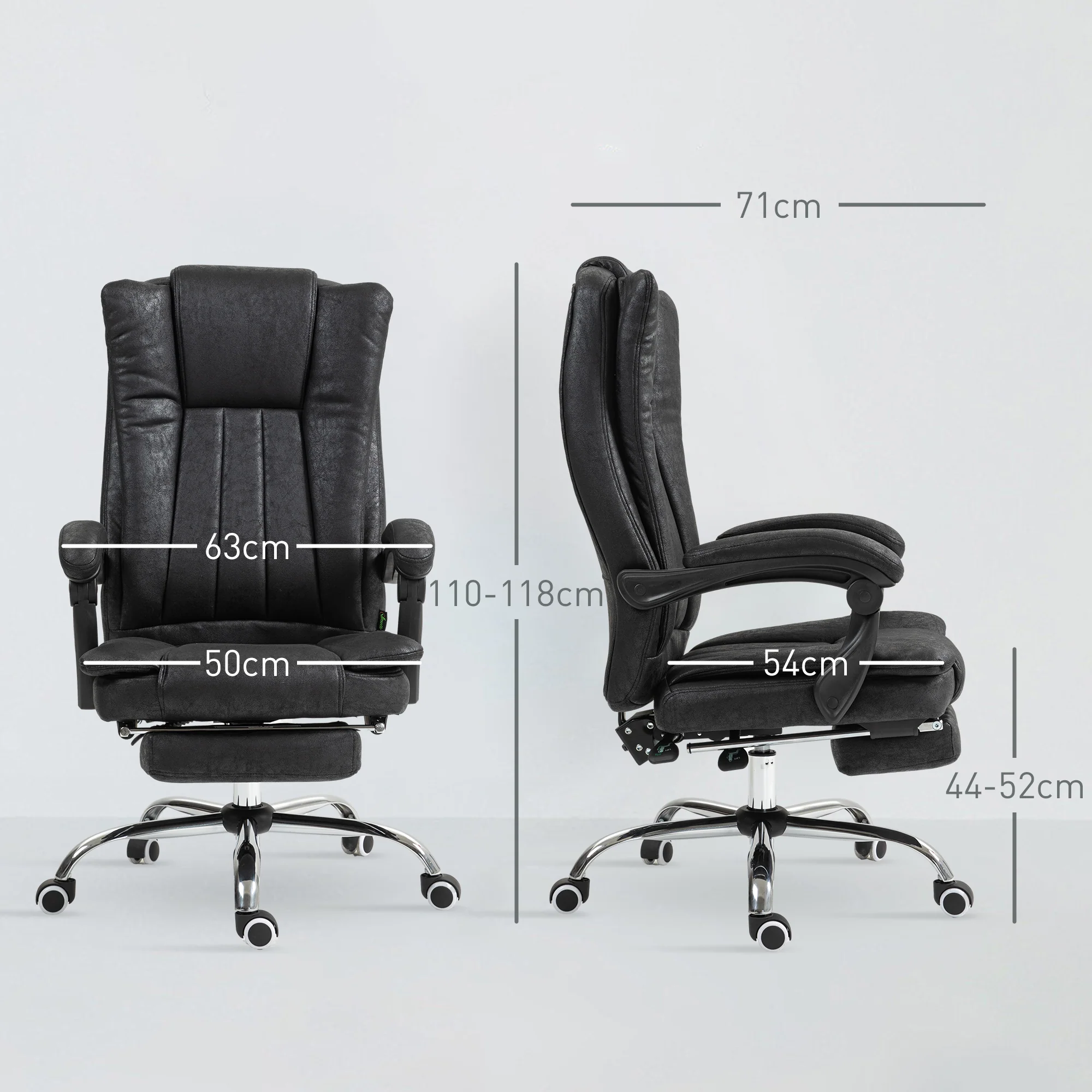 Vinsetto Executive Office Chair Computer Desk Chair For Home W/ Footrest, Black - Image 5