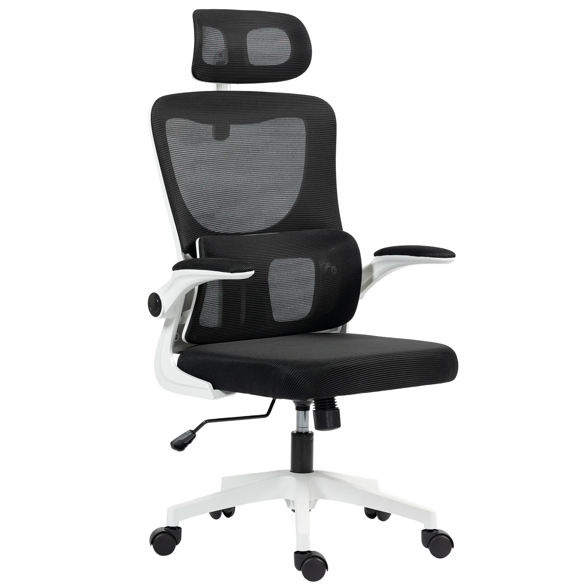 Vinsetto Mesh Office Chair With Adjustable Headrest, Lumbar Support, Black