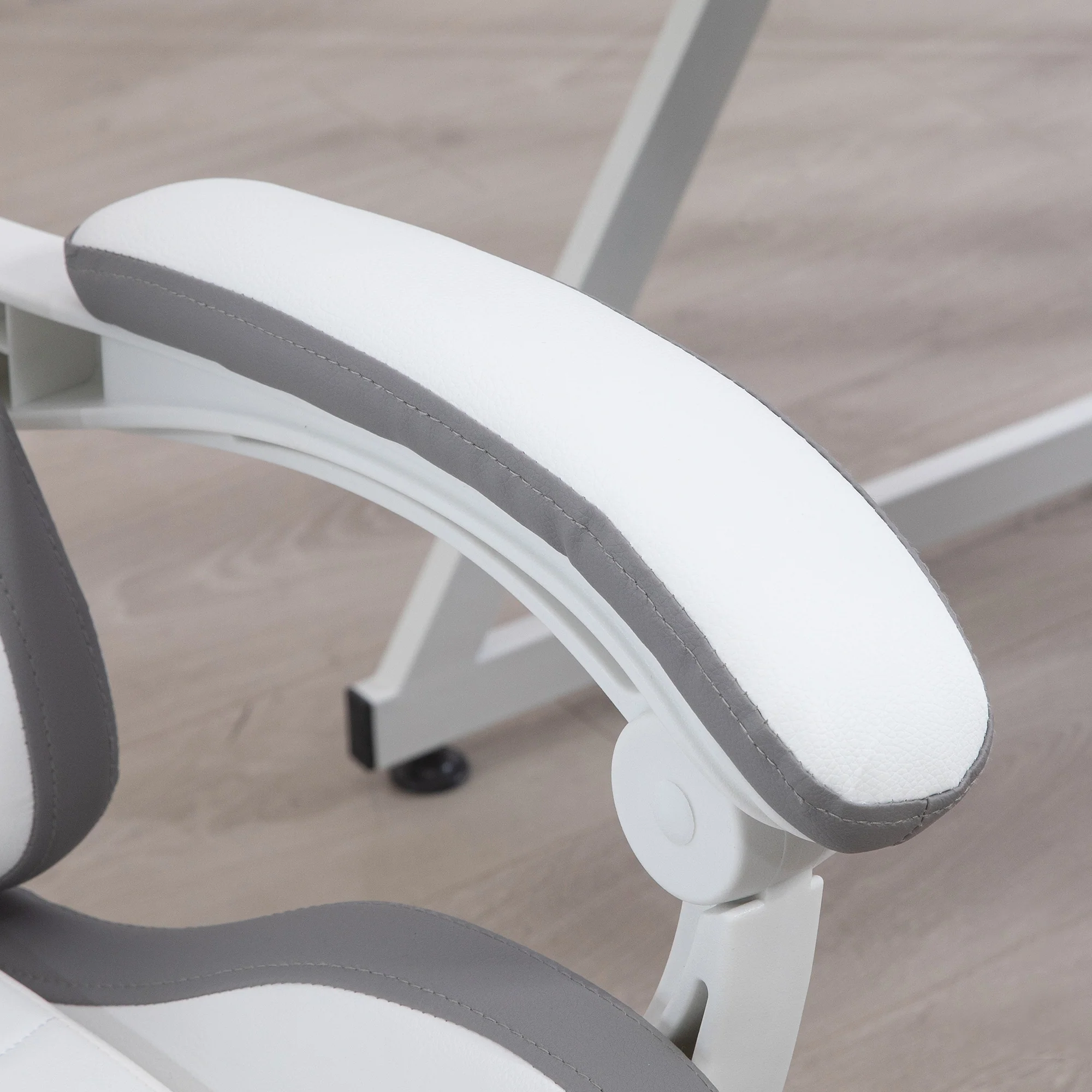Vinsetto Racing Style Gaming Chair With Reclining Function Footrest, Grey - Image 9