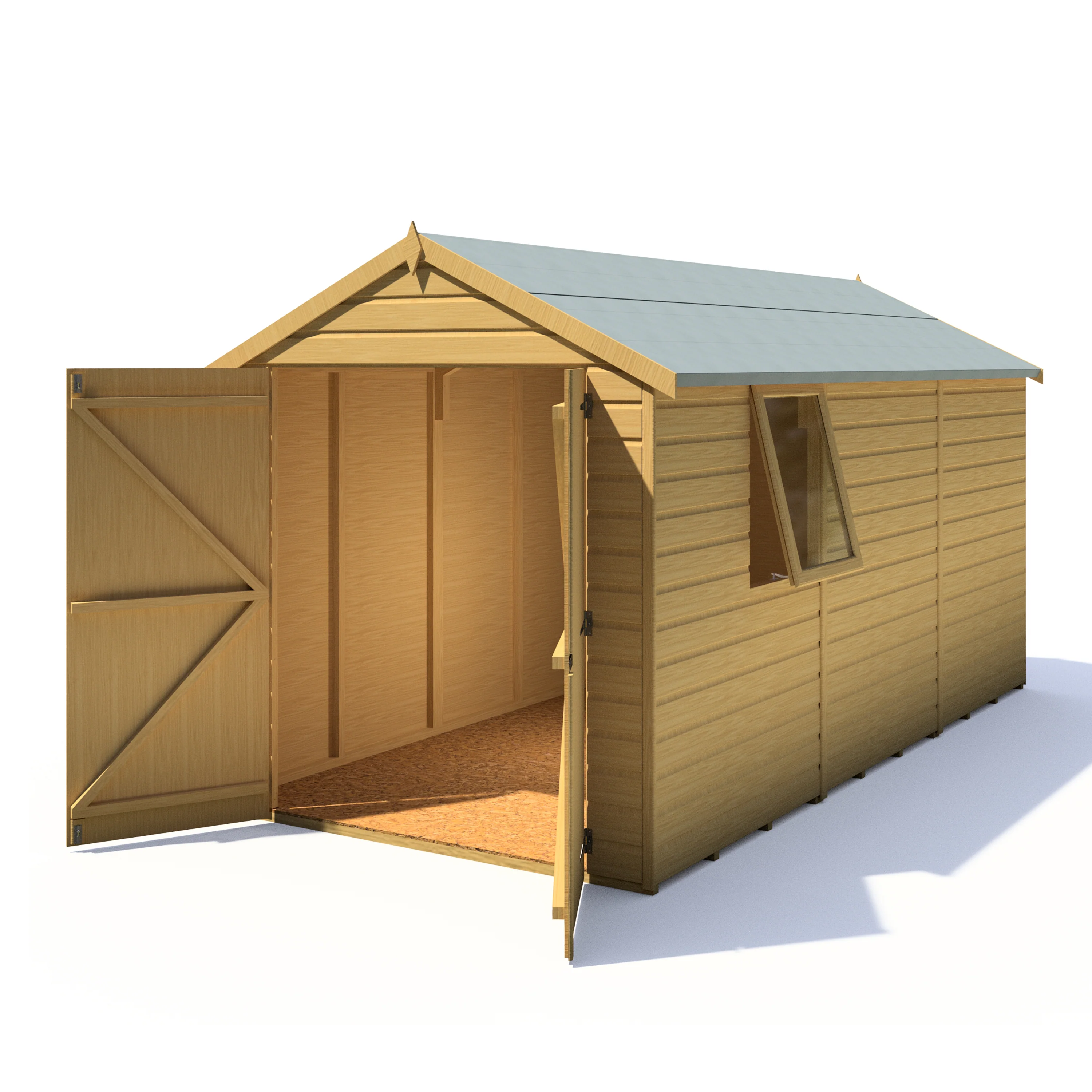 Warwick 6 X 12 Shiplap Apex Double Door Shed - Image 2