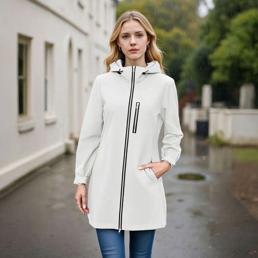 Waterproof Hooded Jacket - White
