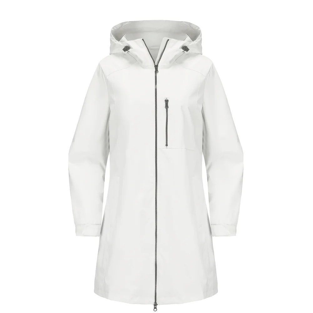 Waterproof Hooded Jacket - White - Image 3