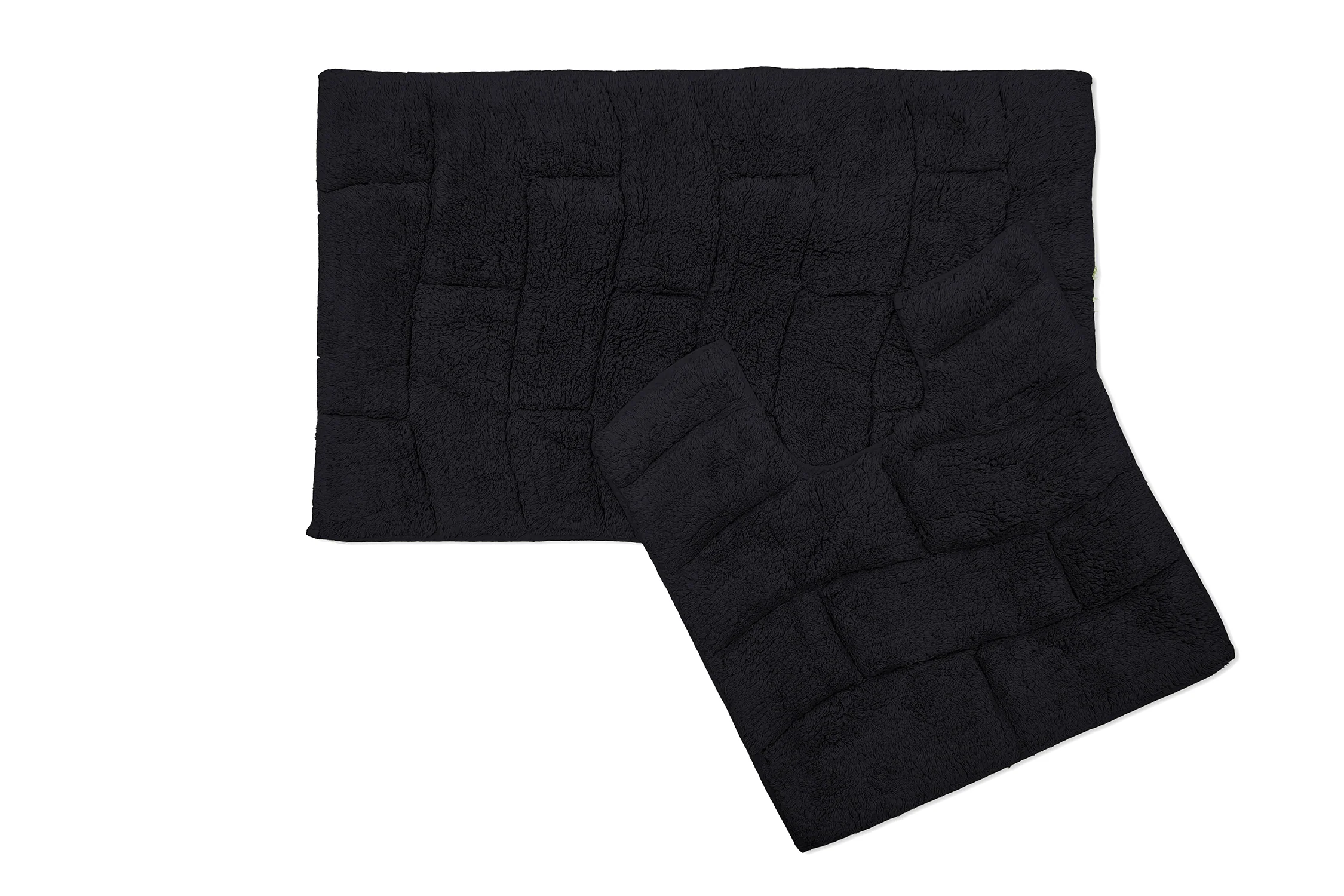 Waves Pure Cotton Jacquard 2pc Bath set in Black