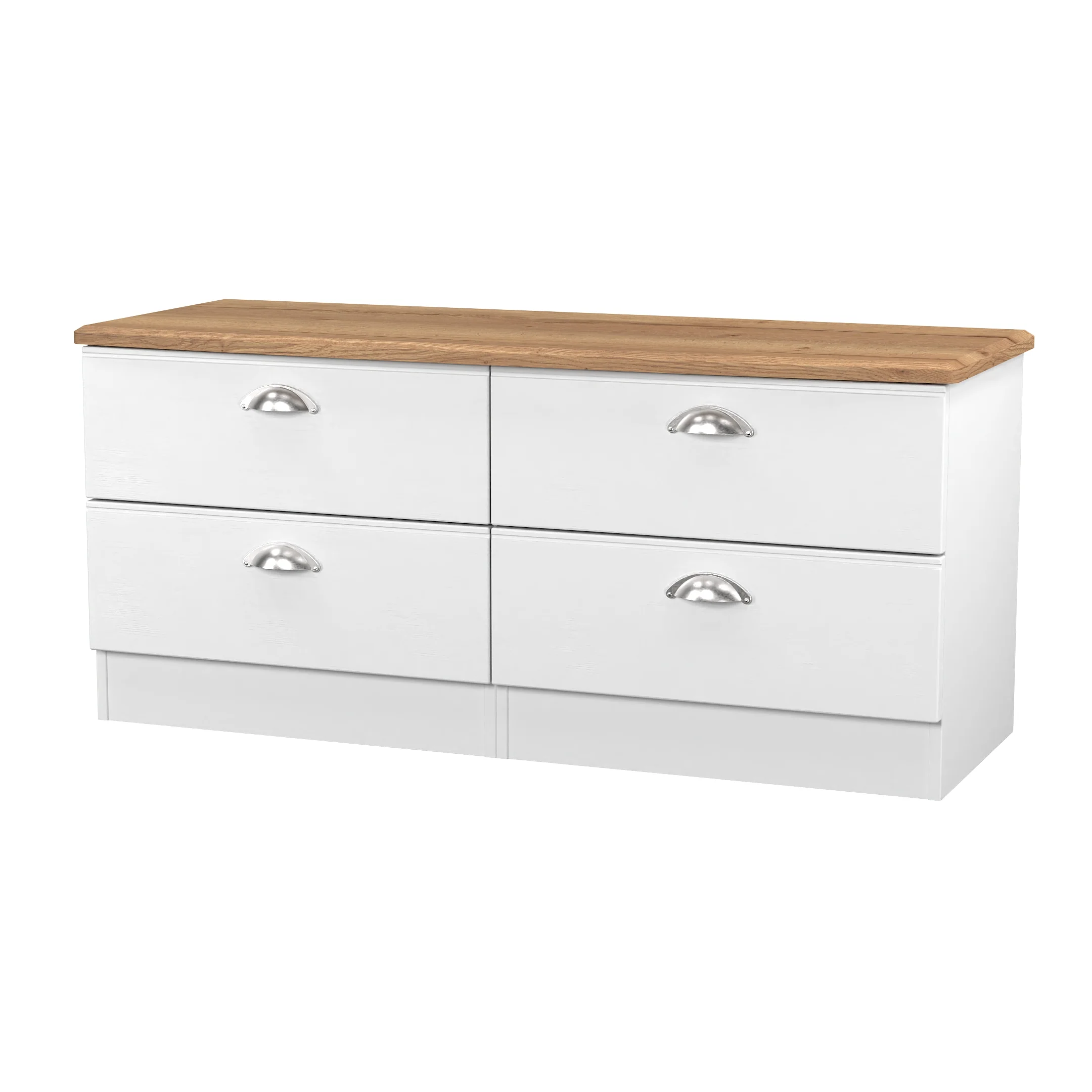 Westminster Ready Assembled 4 Drawer Bed Box in White Ash & Riviera Oak - Image 3
