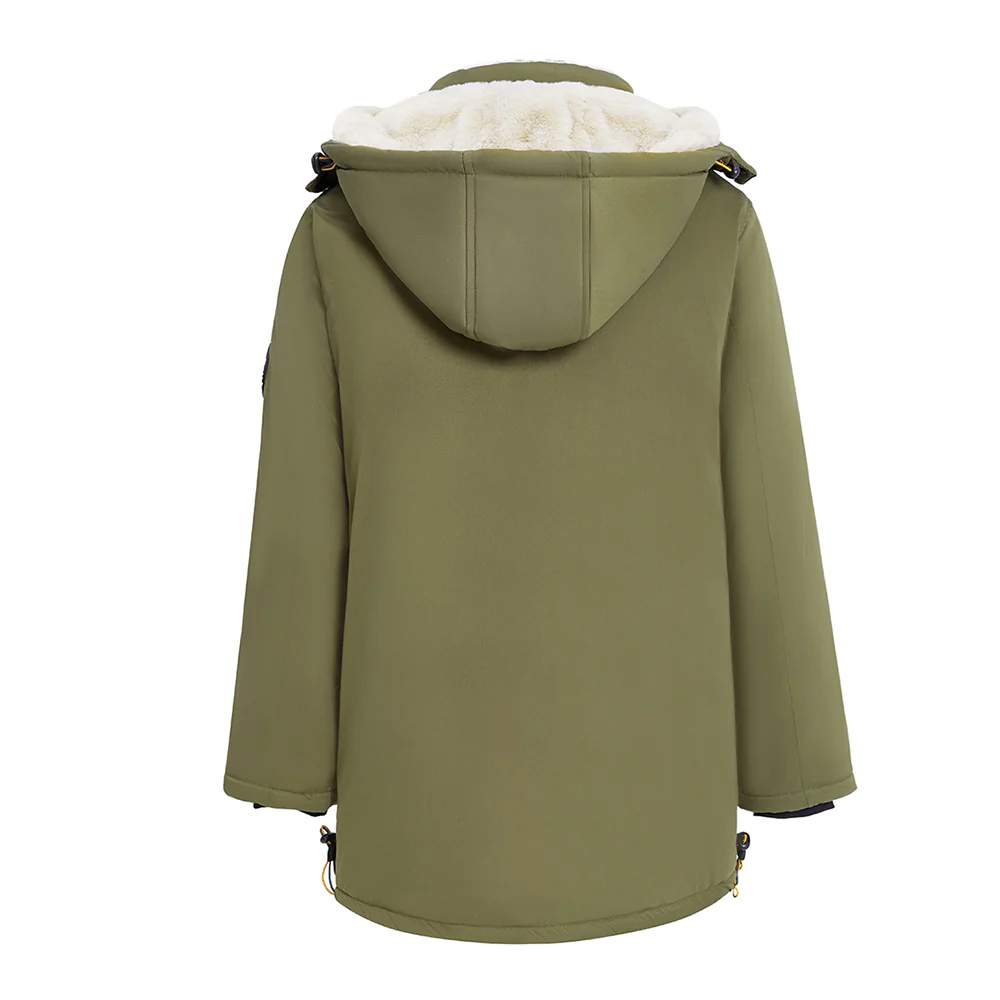 Winter Mid-Length Padded Coat Jacket With Hood - Image 3