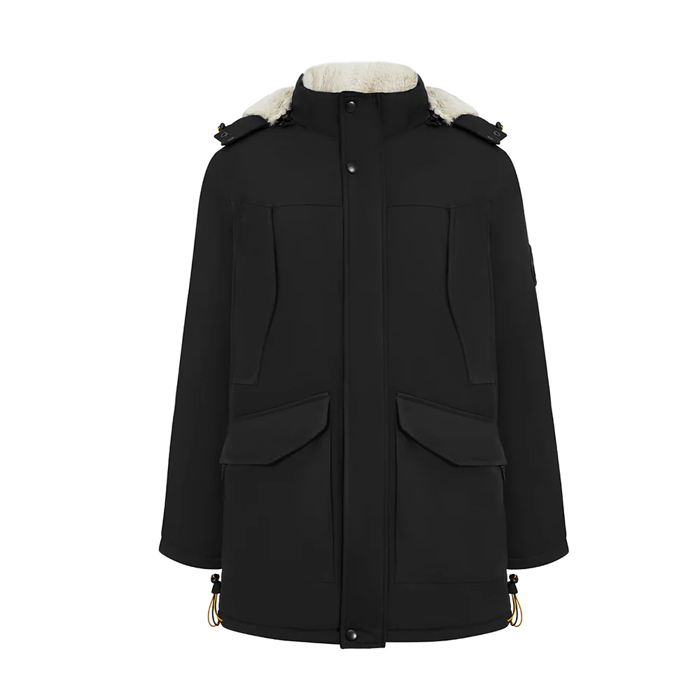 Winter Mid-Length Padded Coat Jacket With Hood - Image 2
