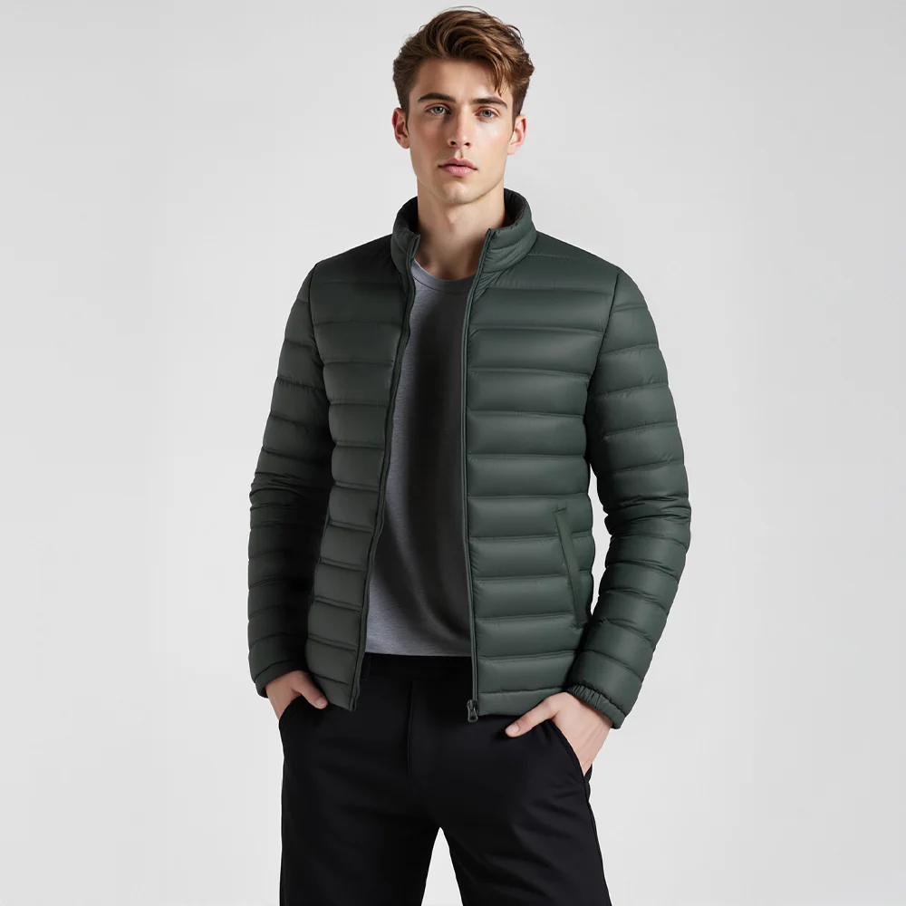 Winter Ultra Light Down Jacket - Dark Green - Image 2