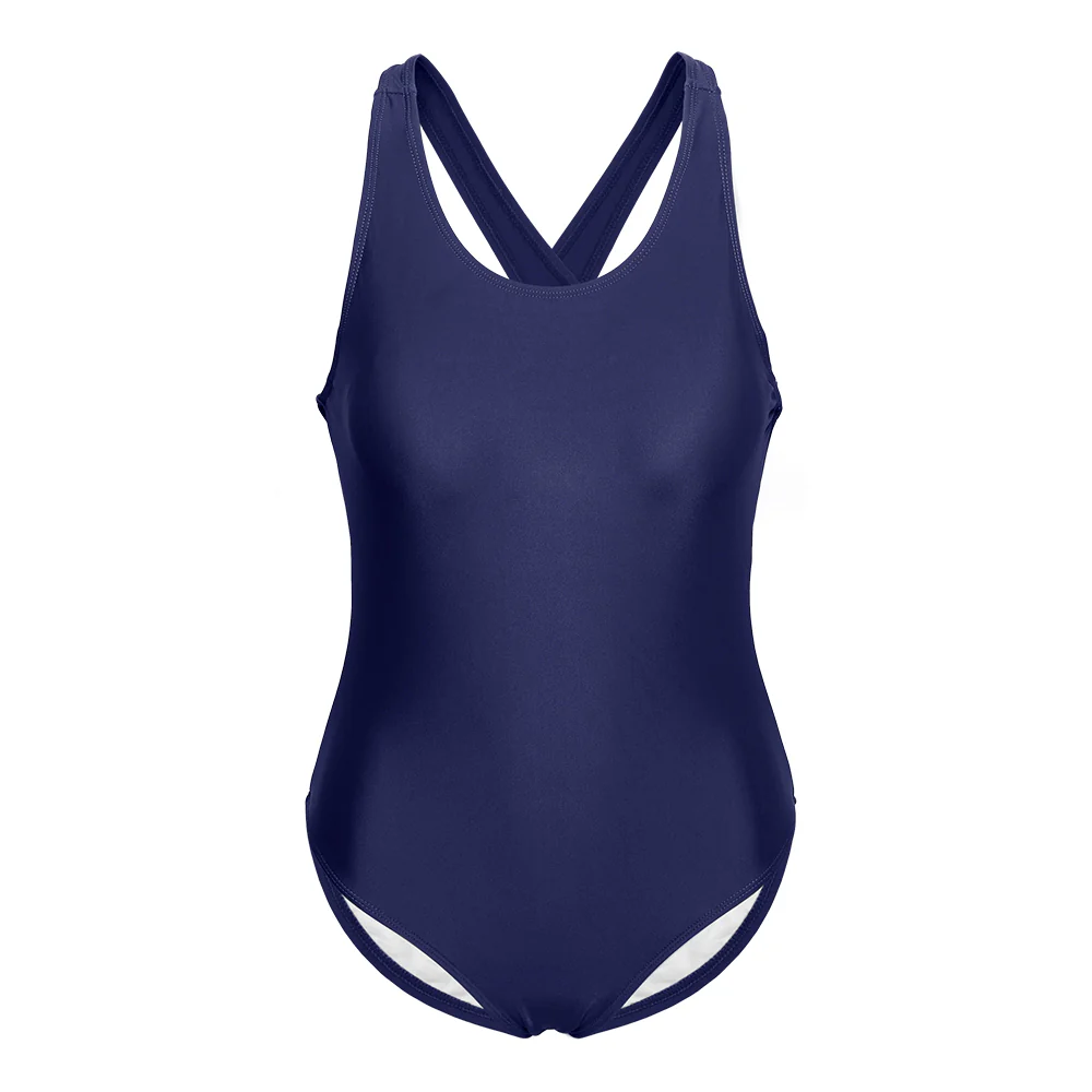 Women One Piece U-Neckline Swimsuit - Blue - Image 3