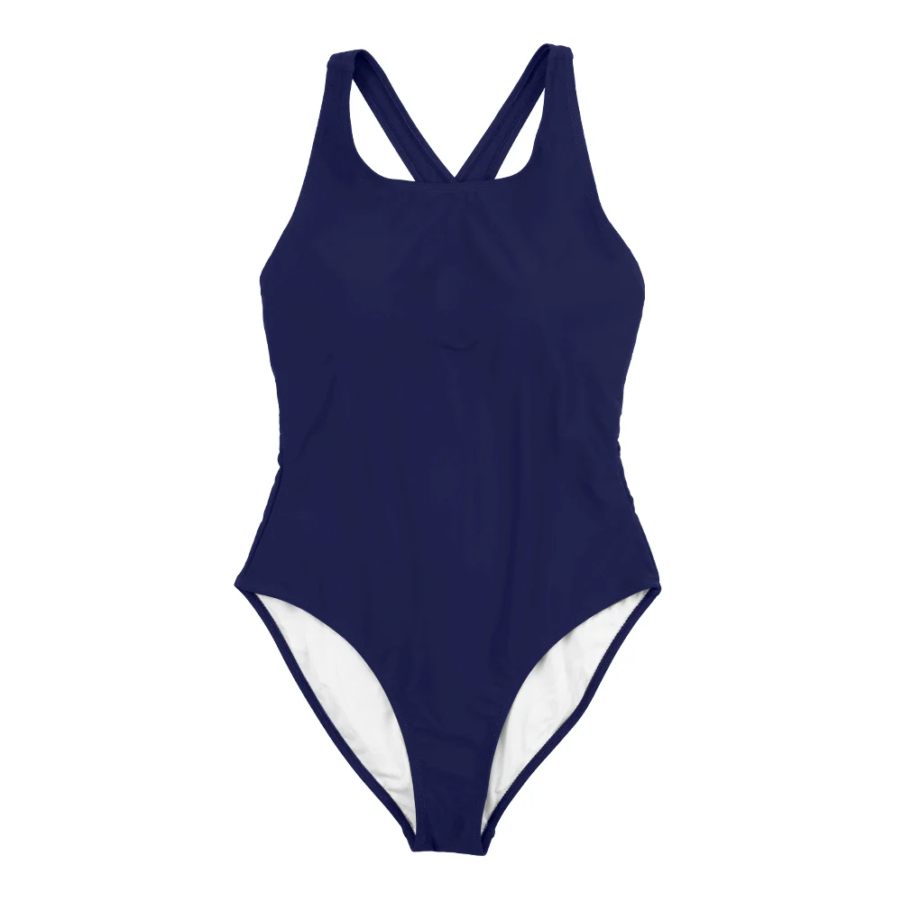 Women One Piece U-Neckline Swimsuit - Blue - Image 4