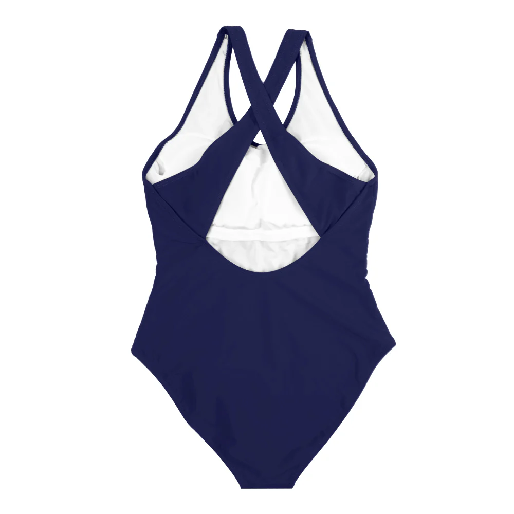 Women One Piece U-Neckline Swimsuit - Blue - Image 5