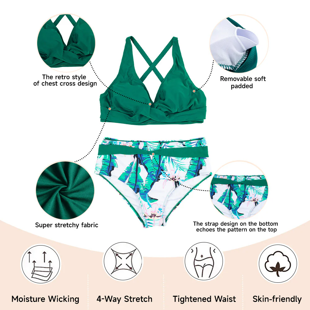 Women Two Piece V-Neckline Bikini Swimsuit - Image 8